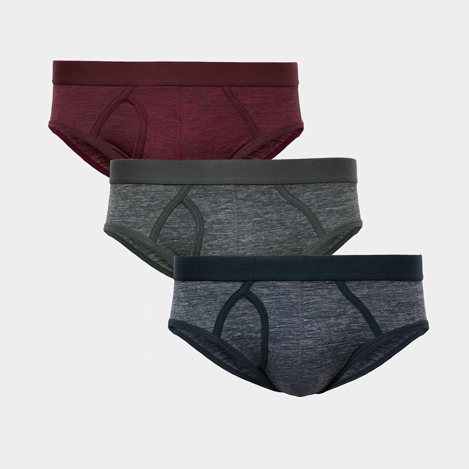 M&S Men's 3 Pack Cotton Rich Stretch Space Dye Briefs - XL - Multi