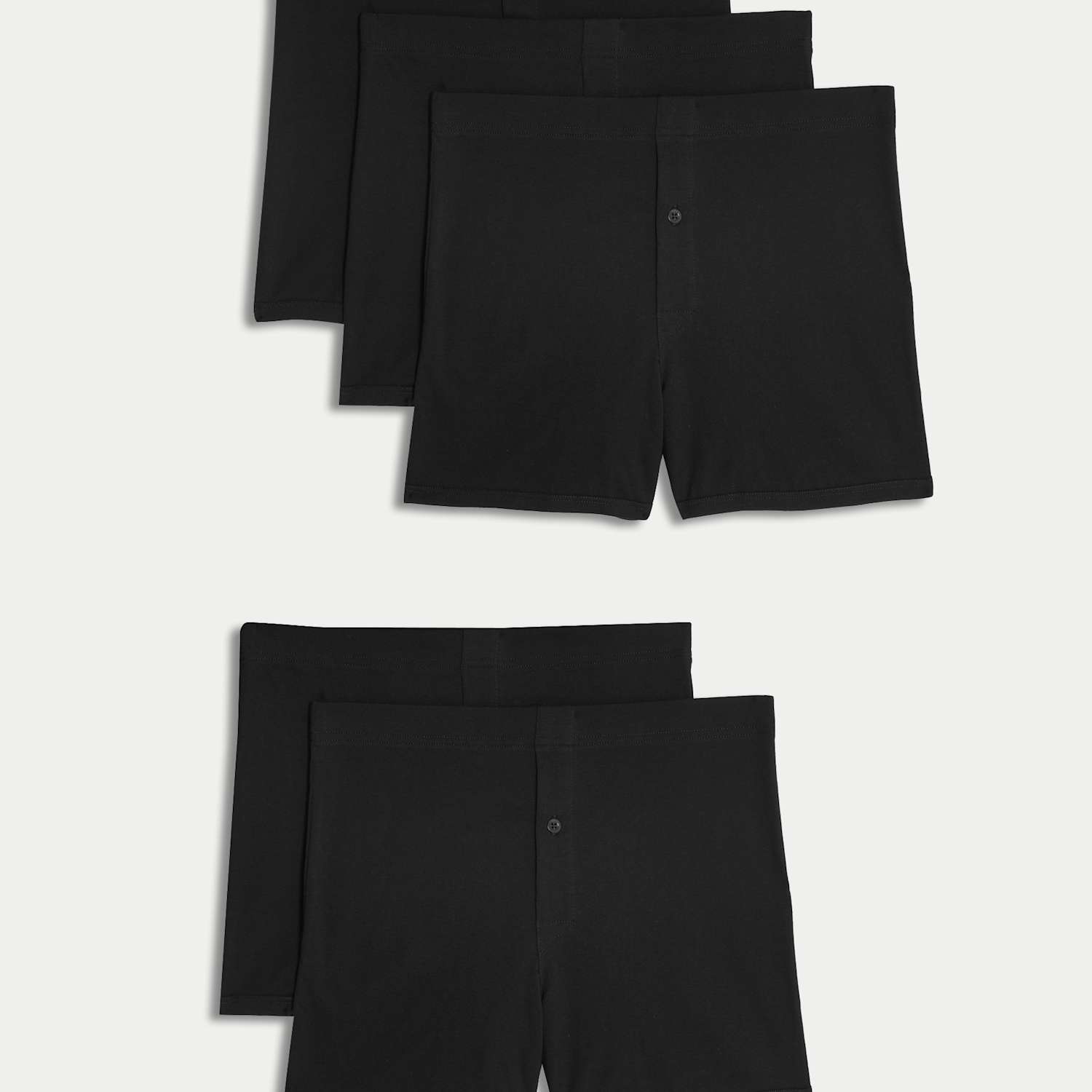 M&S Men's 5 Pack Essential Cotton Trunks - S - Black