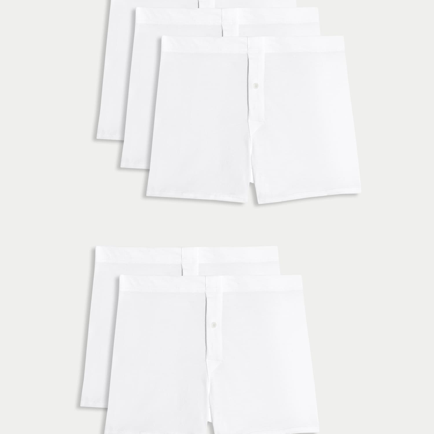 M&S Men's 5 Pack Essential Cotton Trunks - M - White
