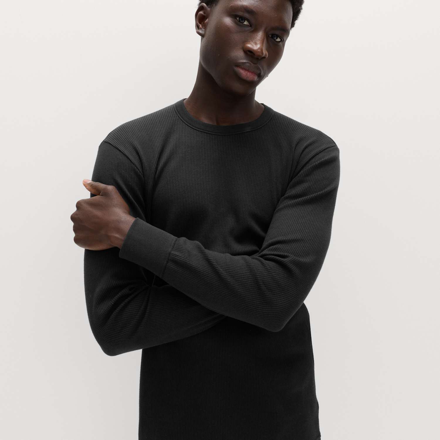 M&S Men's Heatgen Medium Thermal Long Sleeve Tops - XL - Black