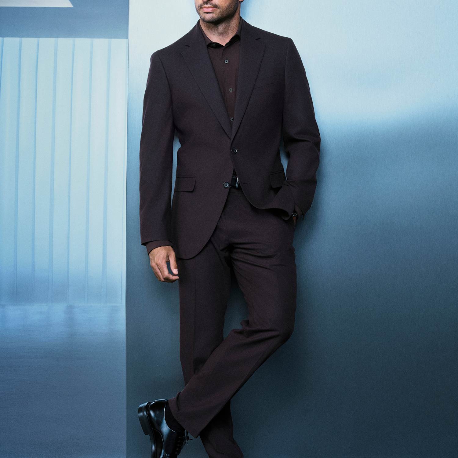 Autograph Men's Italian Wool Blend Performance Suit Trousers - 38 - Teak