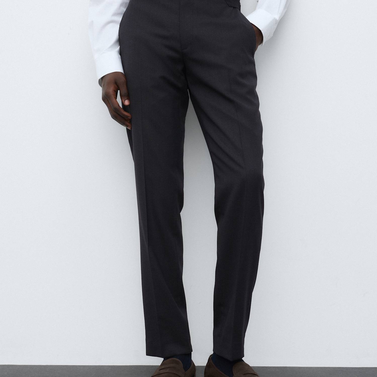 Autograph Men's Tailored Fit Suit Trousers with Wool - 42 - Navy