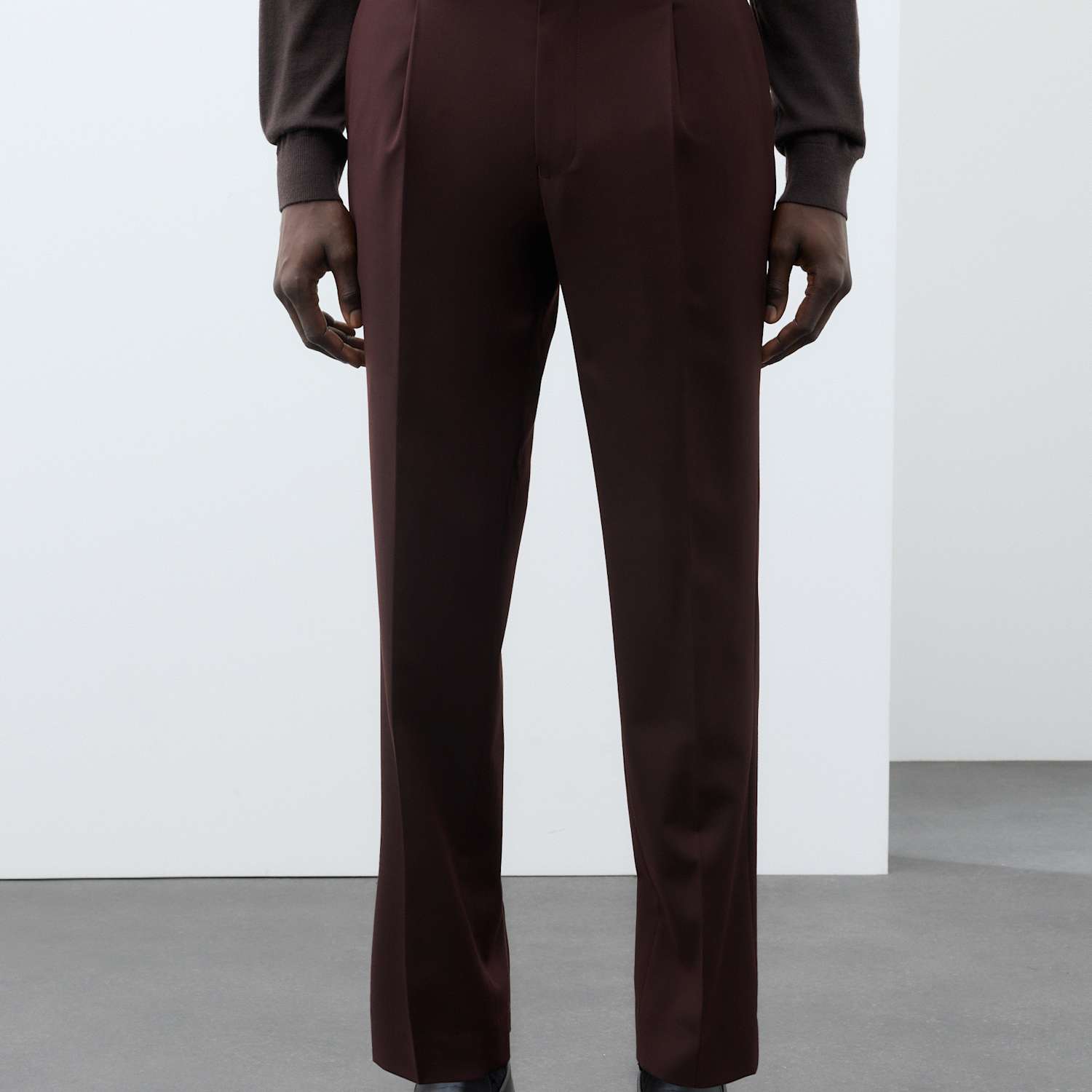 Autograph Men's Wool Rich Textured Suit Trousers - M - Bitter Chocolate