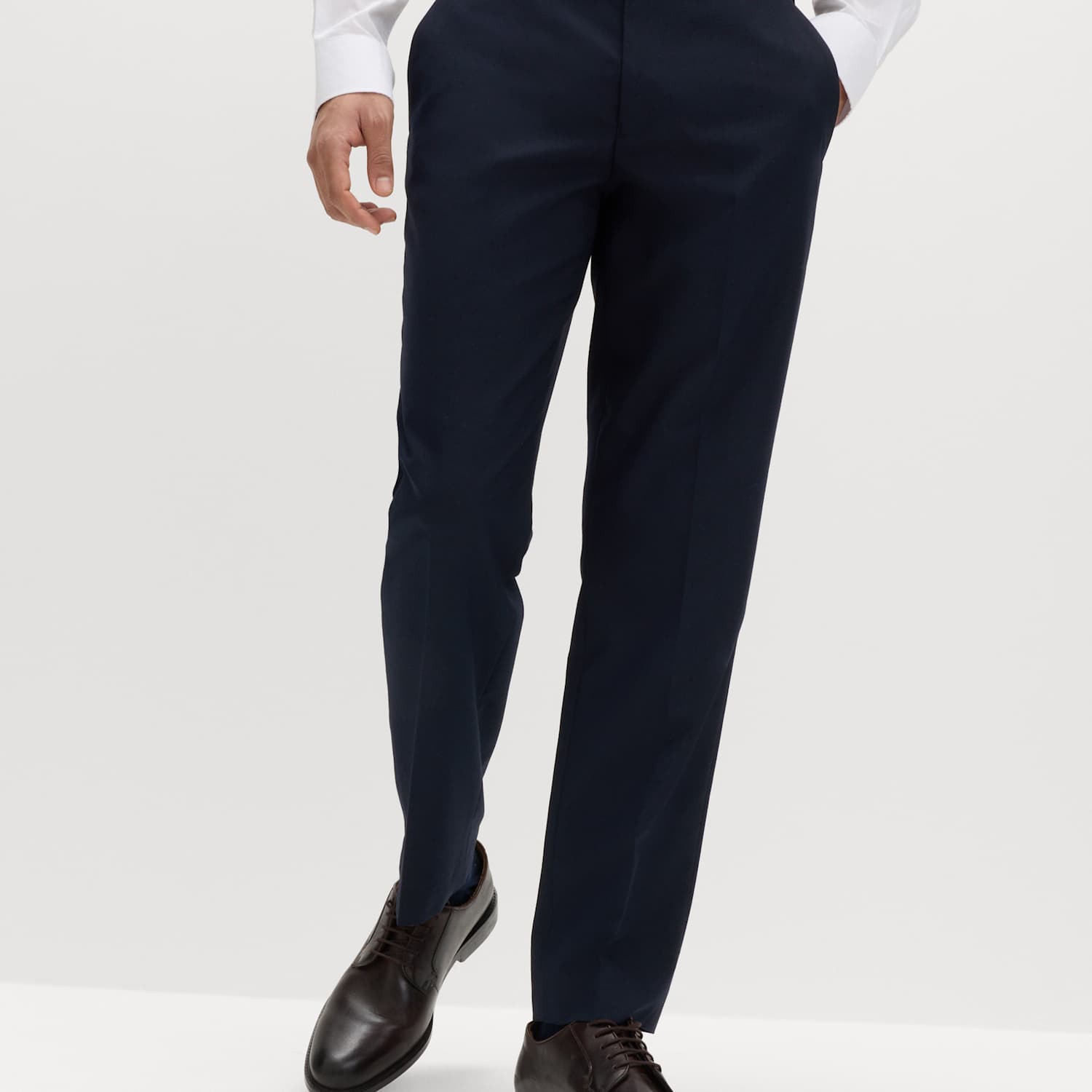 M&S Men's Regular Fit Suit Trousers - 38 - Navy