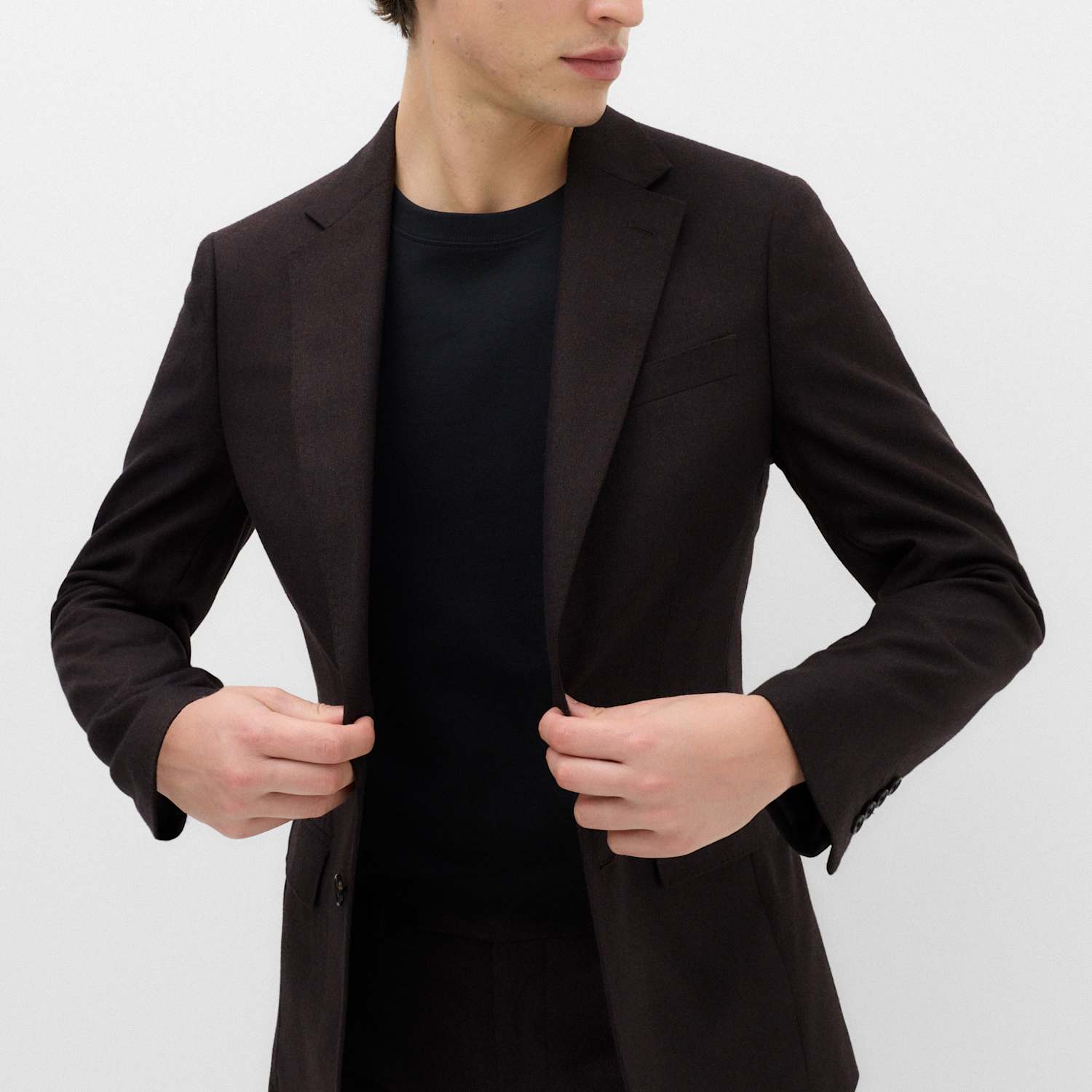 M&S Men's Tailored Fit Micro Check Tweed Jacket - 42 - Bordeaux