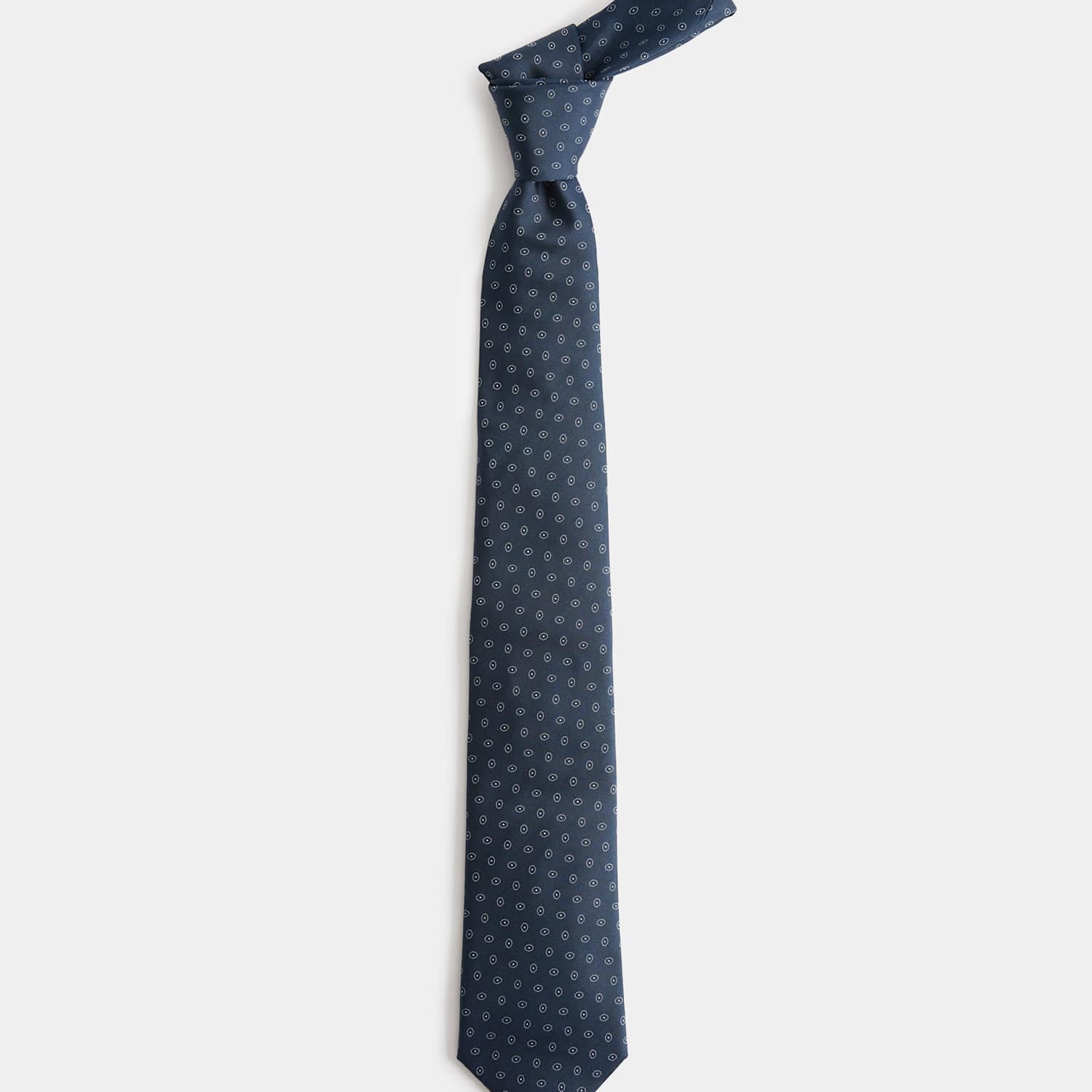 M&S Men's Pure Silk Tiny Geo Tie - Navy