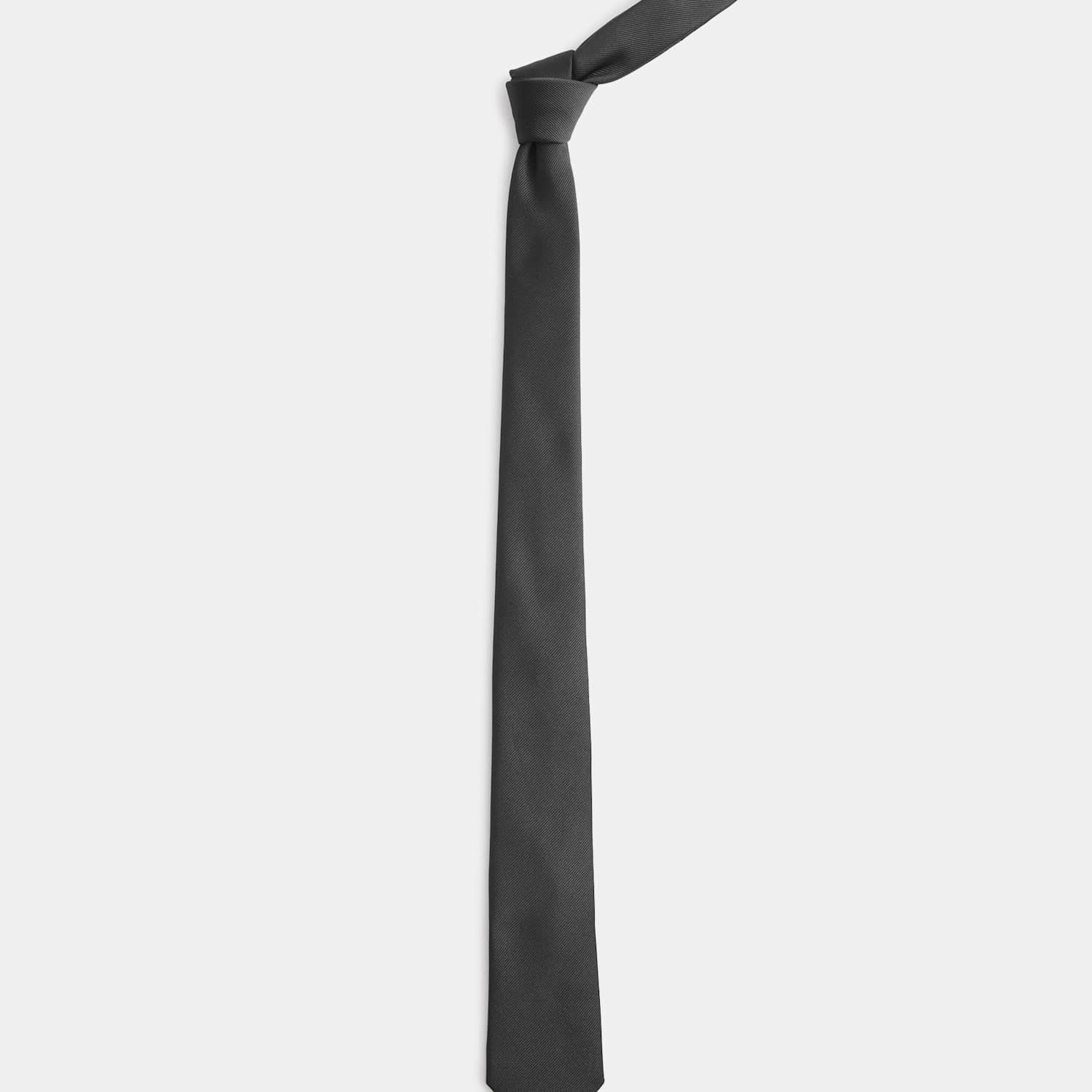 M&S Men's Machine Washable Skinny Plain Tie - Black