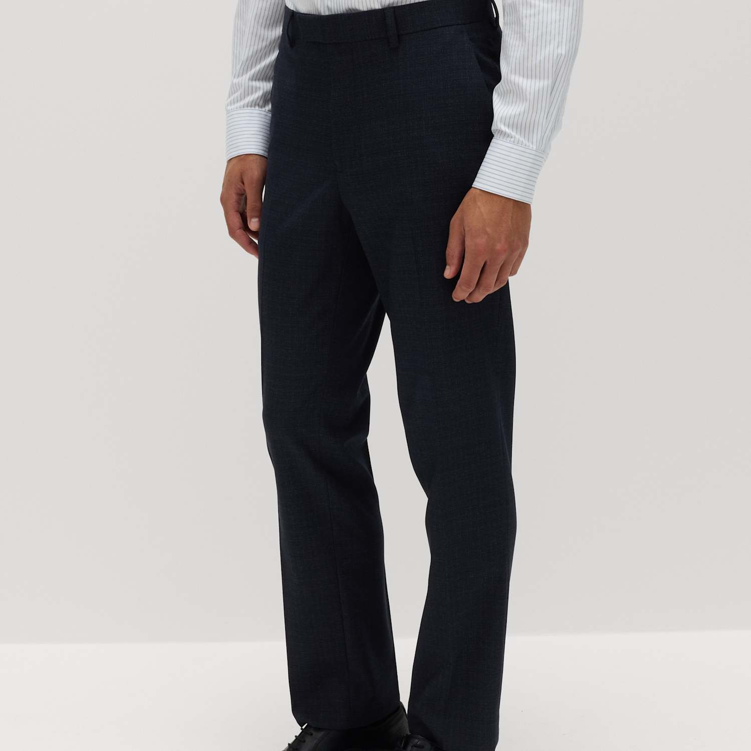 M&S Men's Regular Fit Textured Stretch Suit Trousers - 32 - Navy