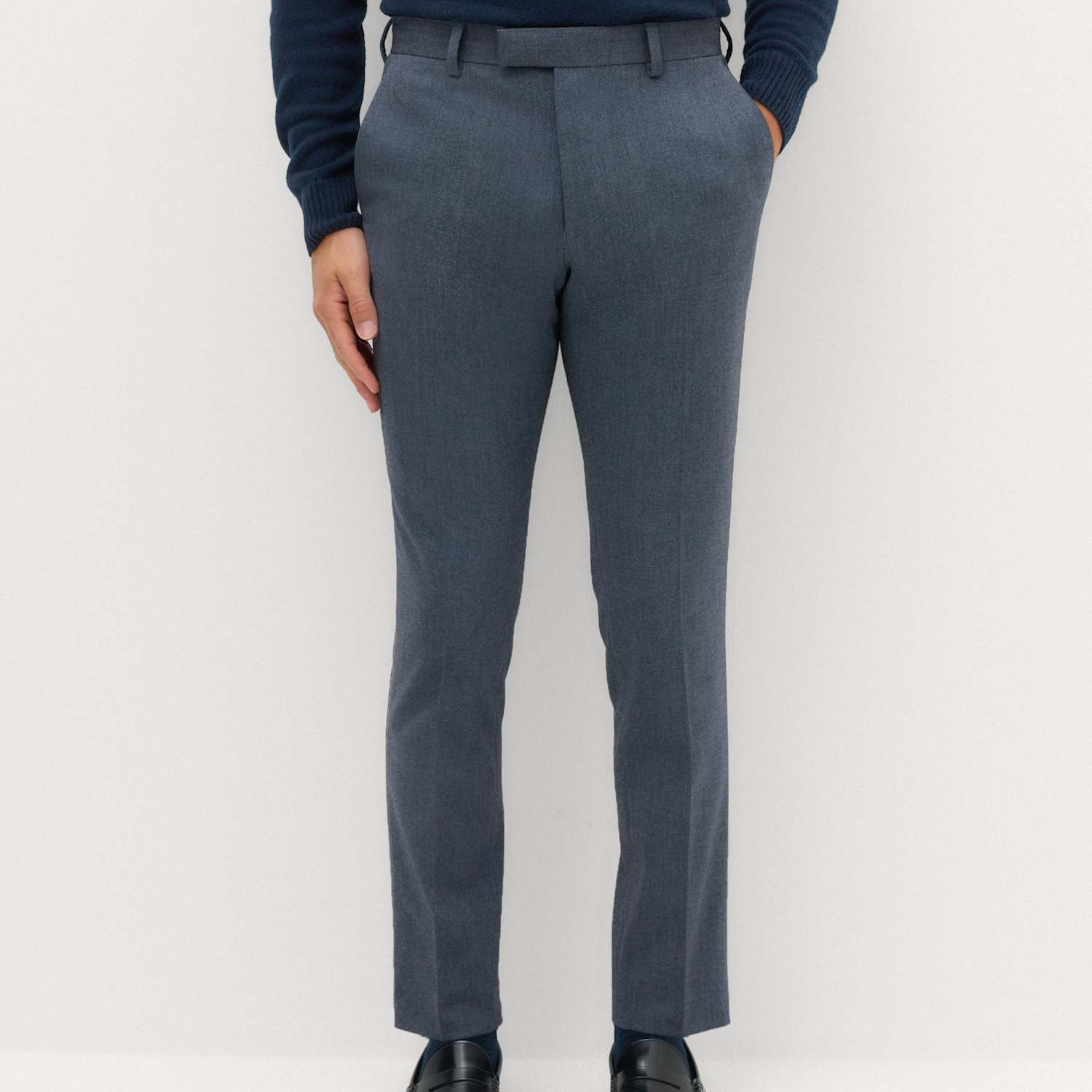 M&S Men's Slim Fit Twill Suit Trousers - 30 - Blue