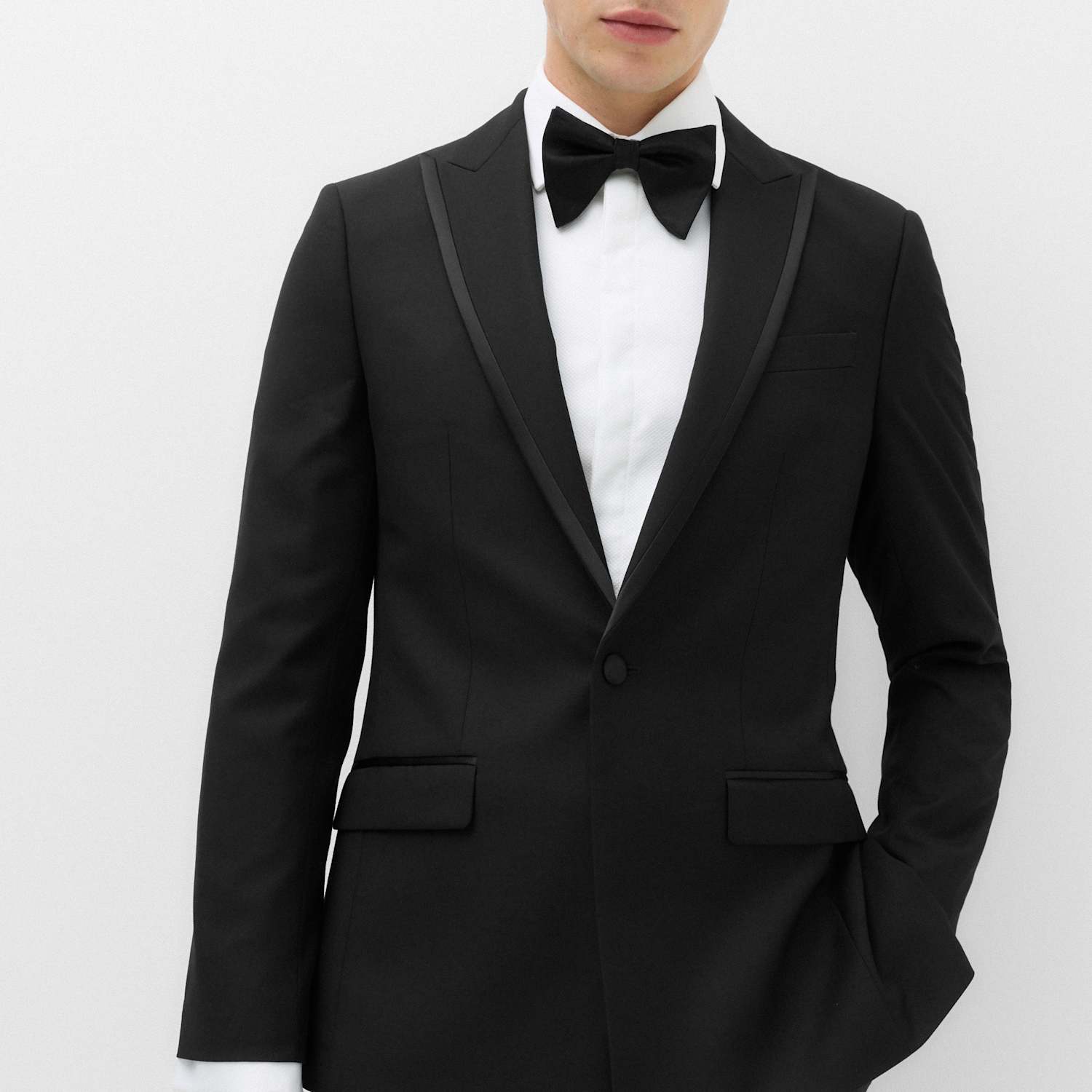 M&S Men's Slim Fit Tuxedo Jacket - 38 - Black