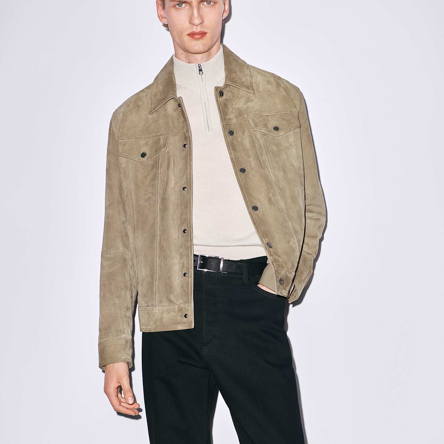 Autograph Men's Suede Trucker Jacket - L - Sable
