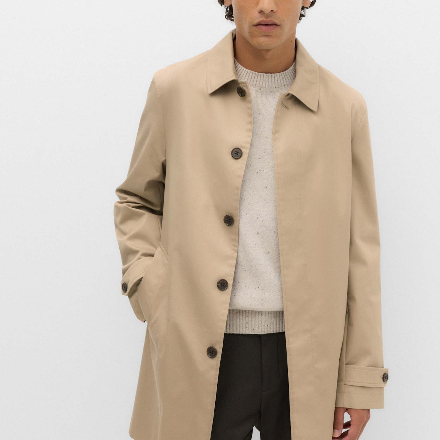 M&S Men's Cotton Blend Car Coat Mac - 2XL - Beige