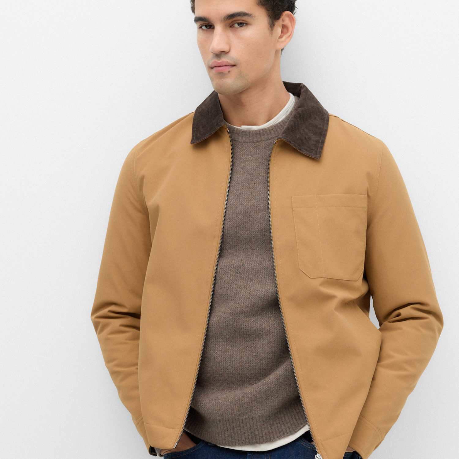 M&S Men's Canvas Padded Utility Jacket - 2XL - Butterscotch