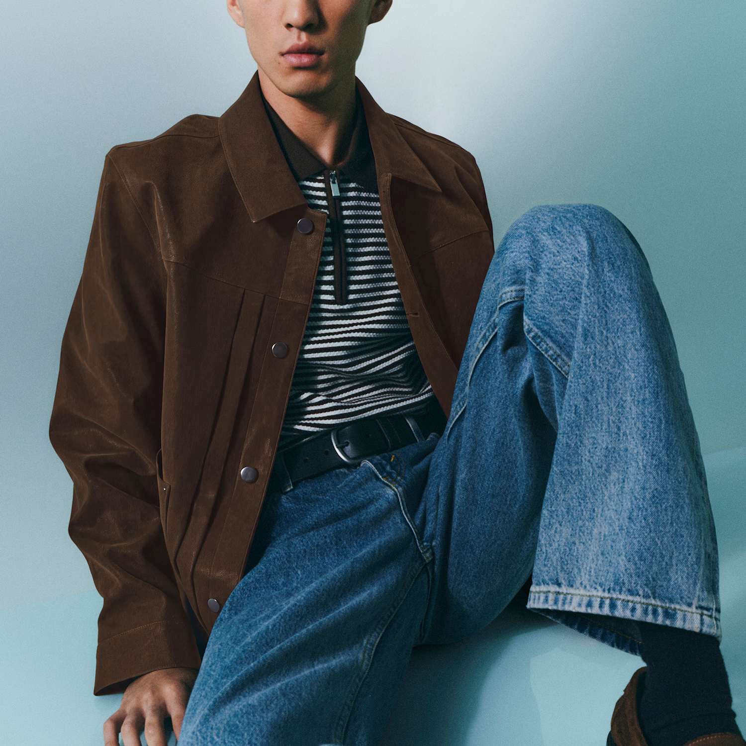 M&S Men's Faux Suede Utility Jacket - XL - Bitter Chocolate