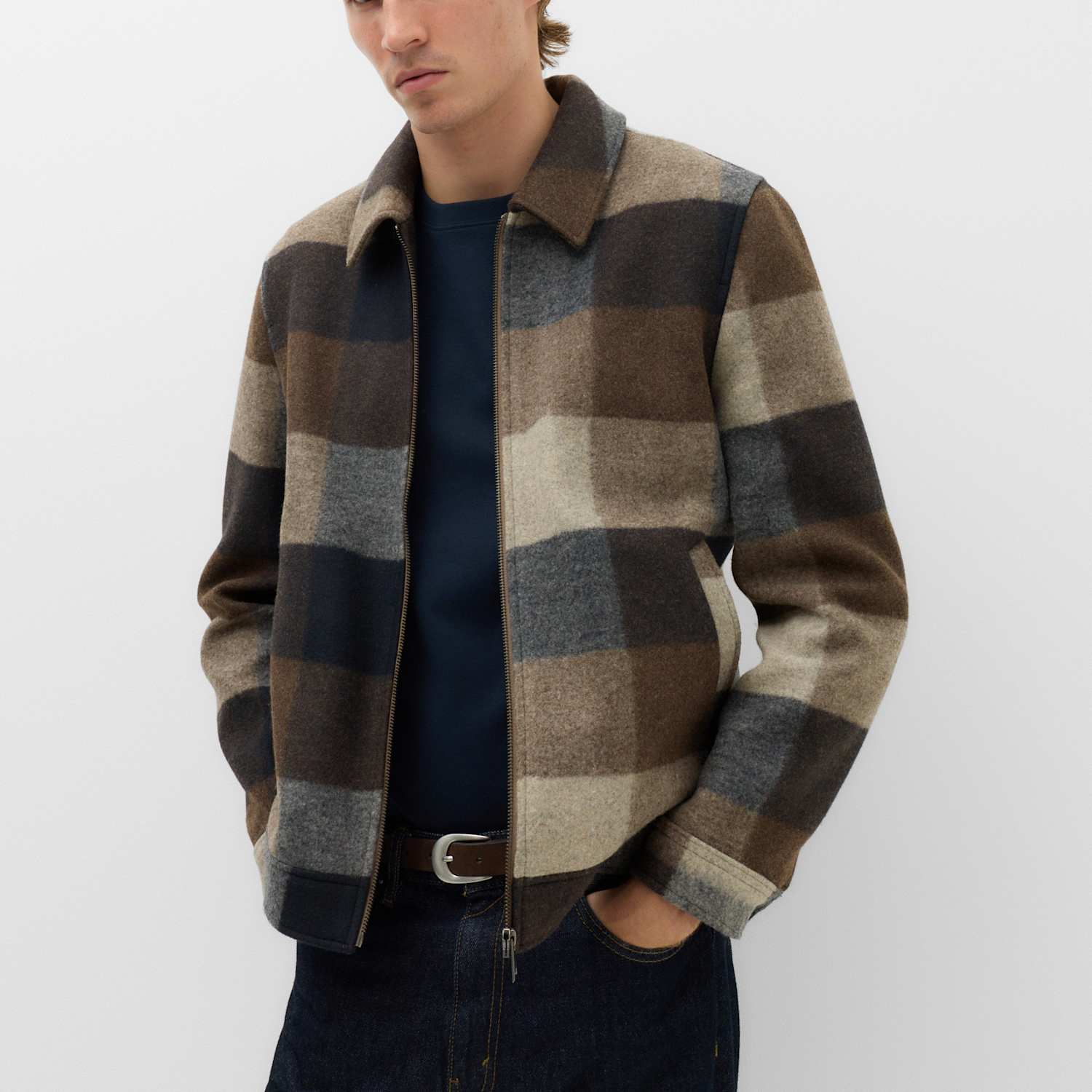 M&S Men's Checked Jacket - S - Brown Mix