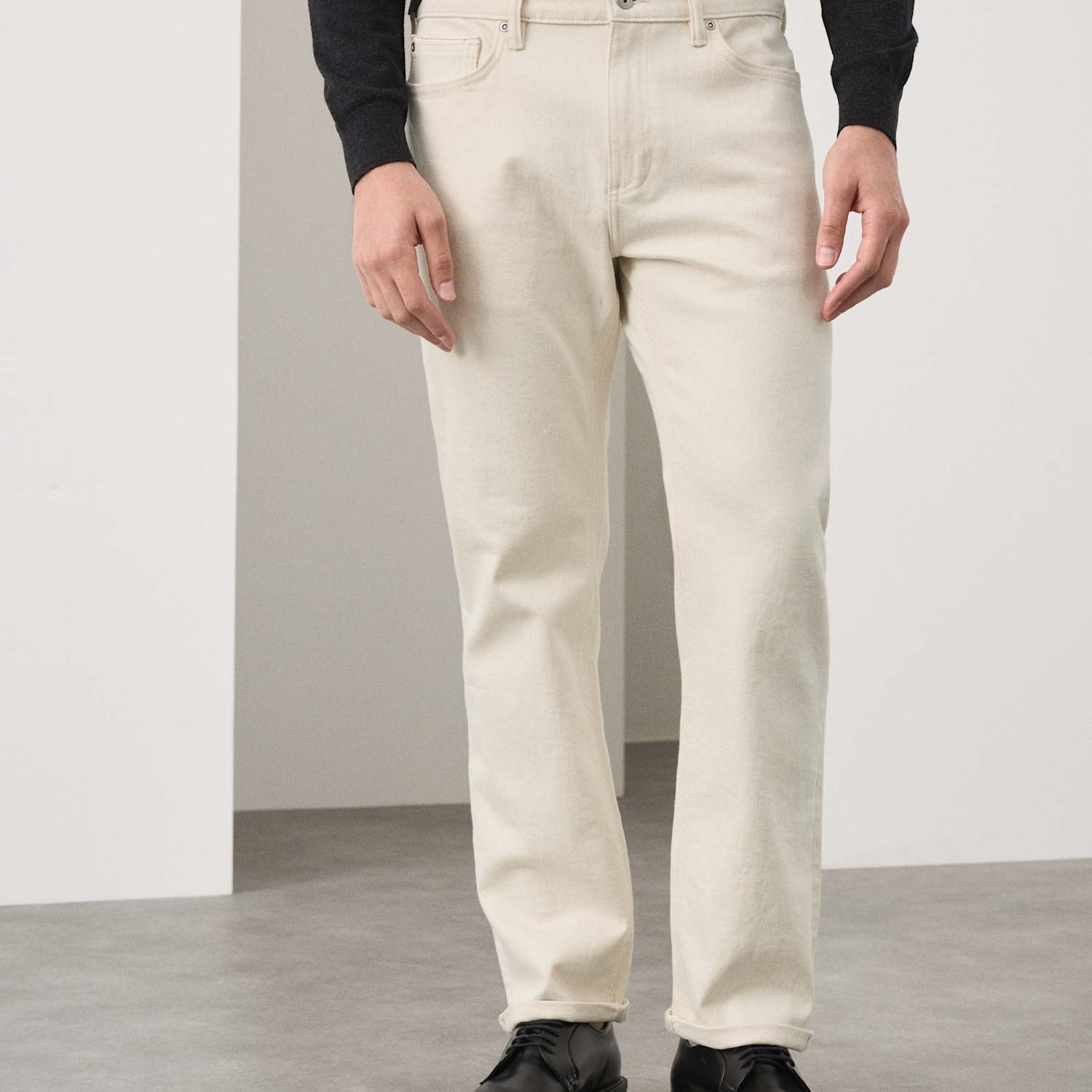 Autograph Men's Straight Fit Japanese Selvedge Jeans - 40/33in - Ecru