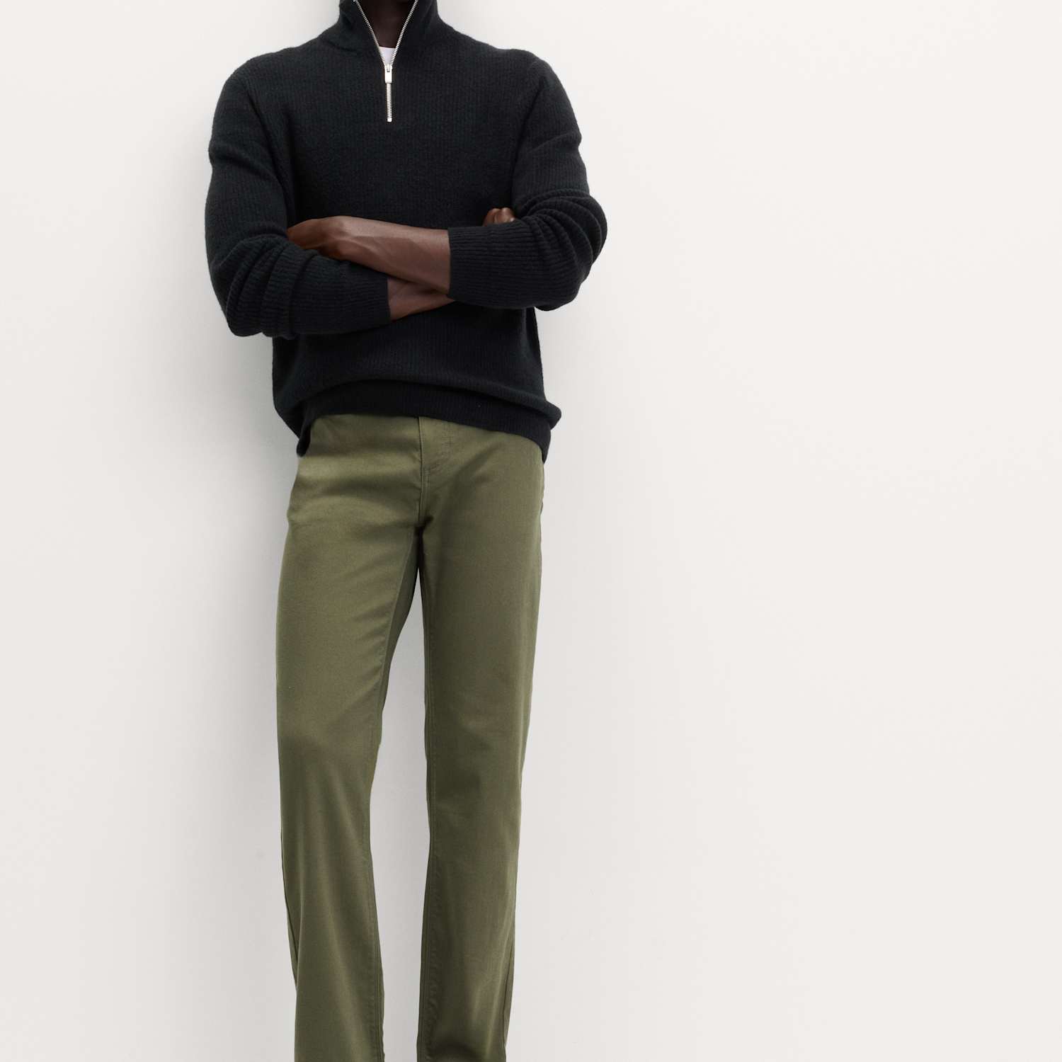 M&S Men's Straight Fit Stretch Jeans - 32/33in - Khaki