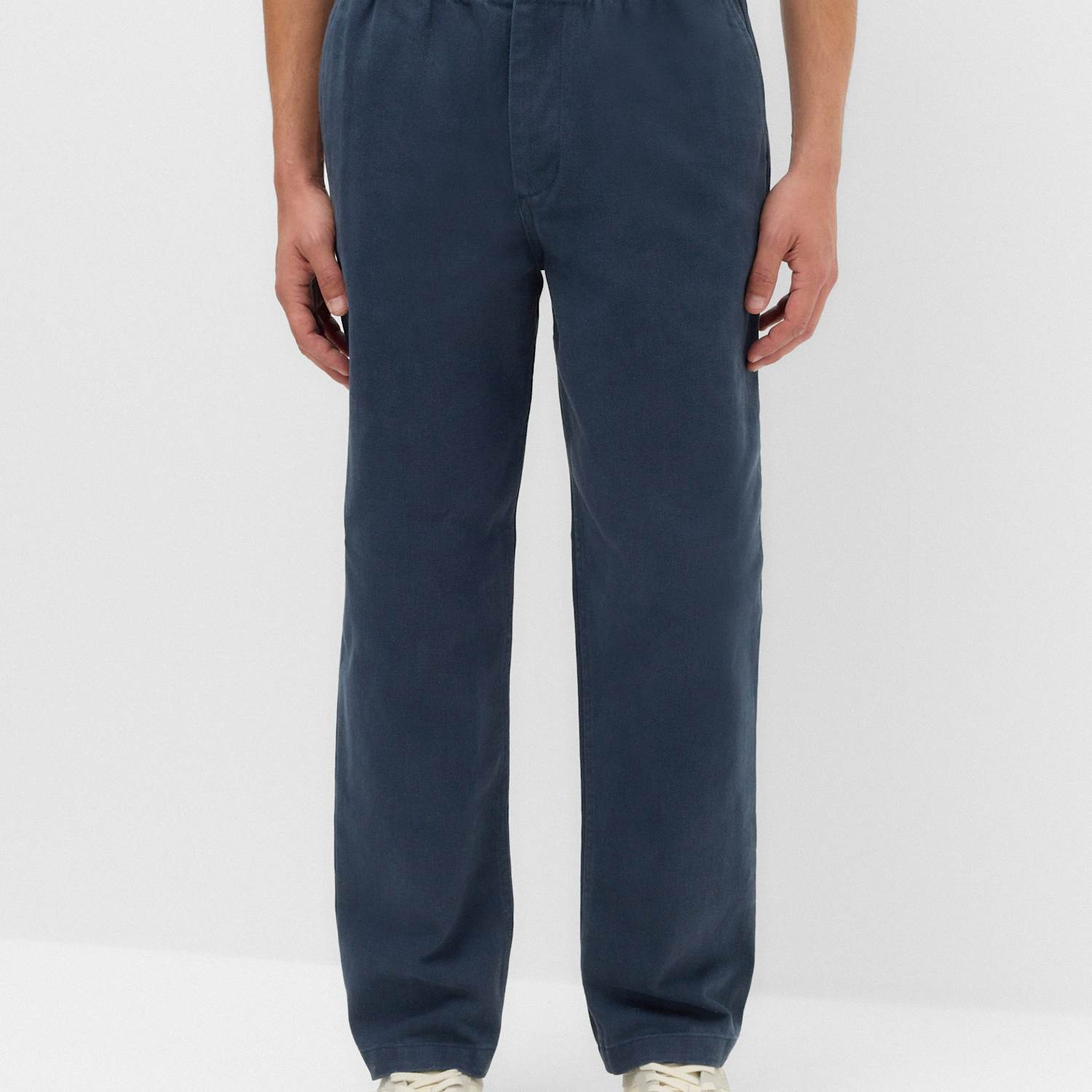 M&S Men's Tapered Fit Elasticated Waist Trousers - S - Navy