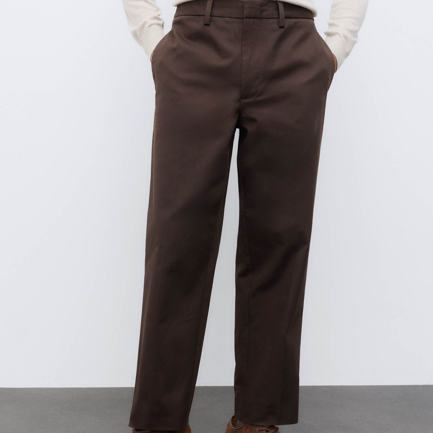Autograph Men's Cotton Rich Tapered Trousers - 32/33in - Bitter Chocolate