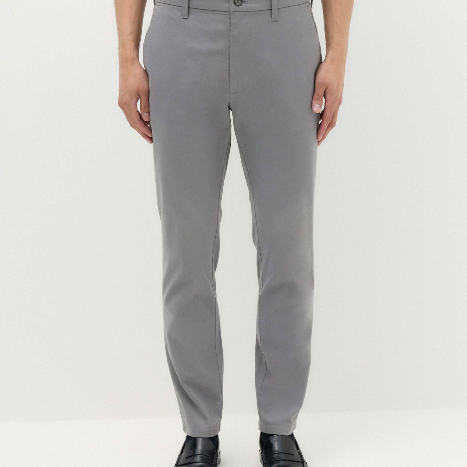M&S Men's Slim Fit Cotton Rich Stretch Chinos - 34/29in - Ash Grey