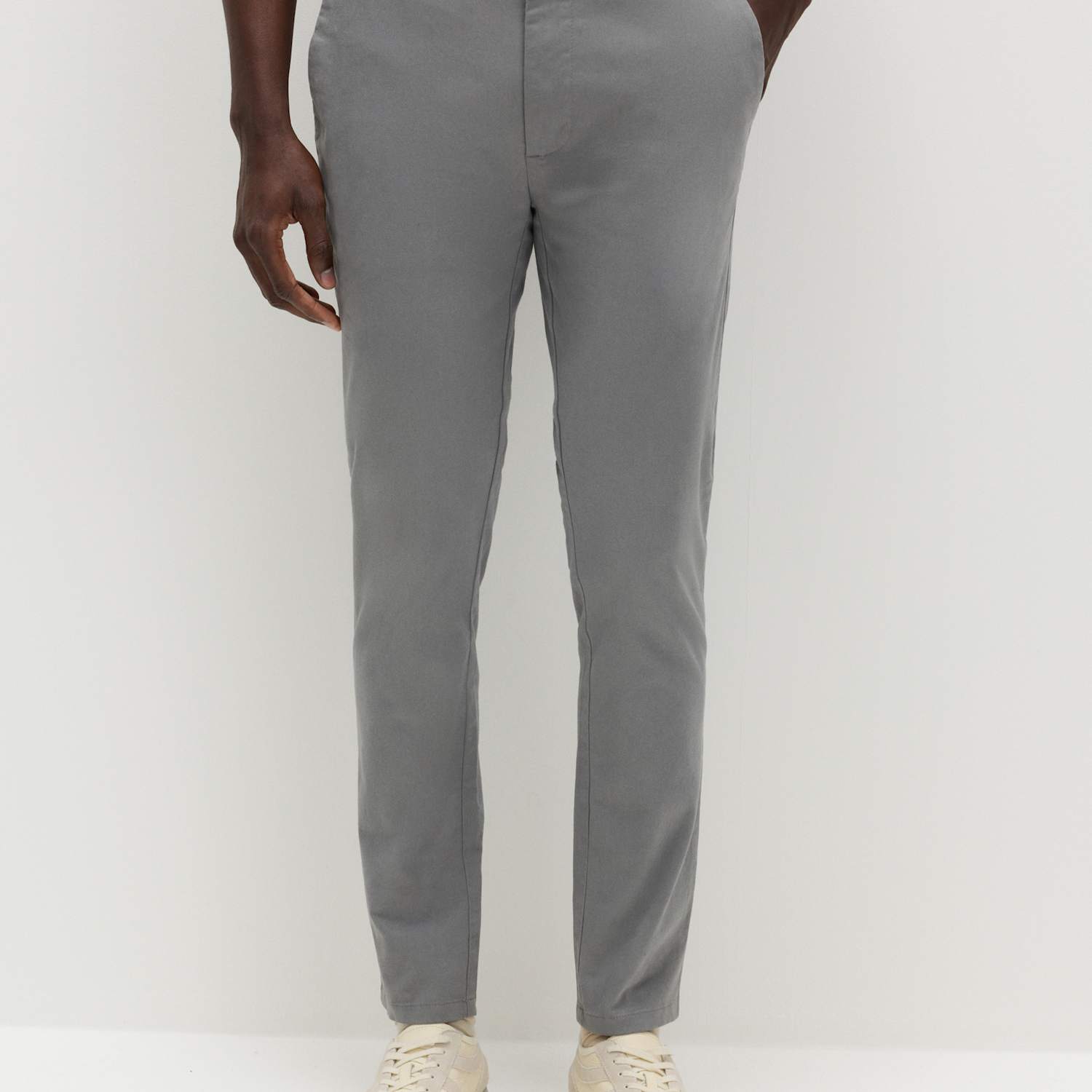 M&S Men's Skinny Fit Stretch Chinos - 30/29in - Ash Grey