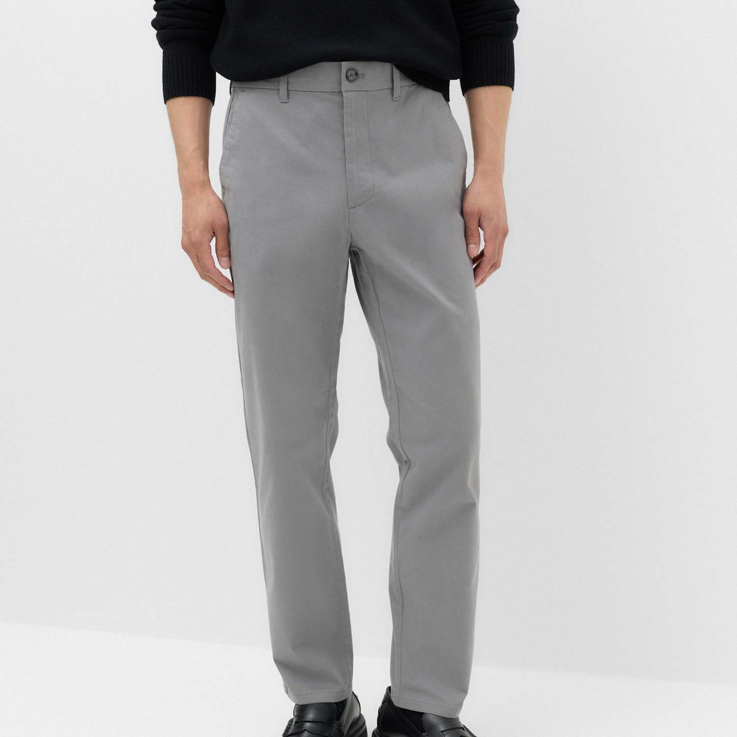 M&S Men's Regular Fit Half Elasticated Waist Chinos - 38/29in - Ash Grey