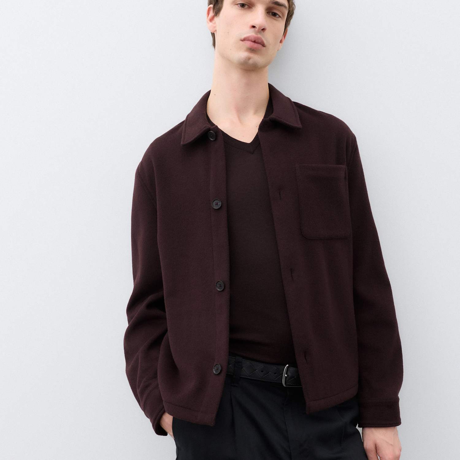 Autograph Men's Regular Fit Wool Rich Overshirt - L - Teak