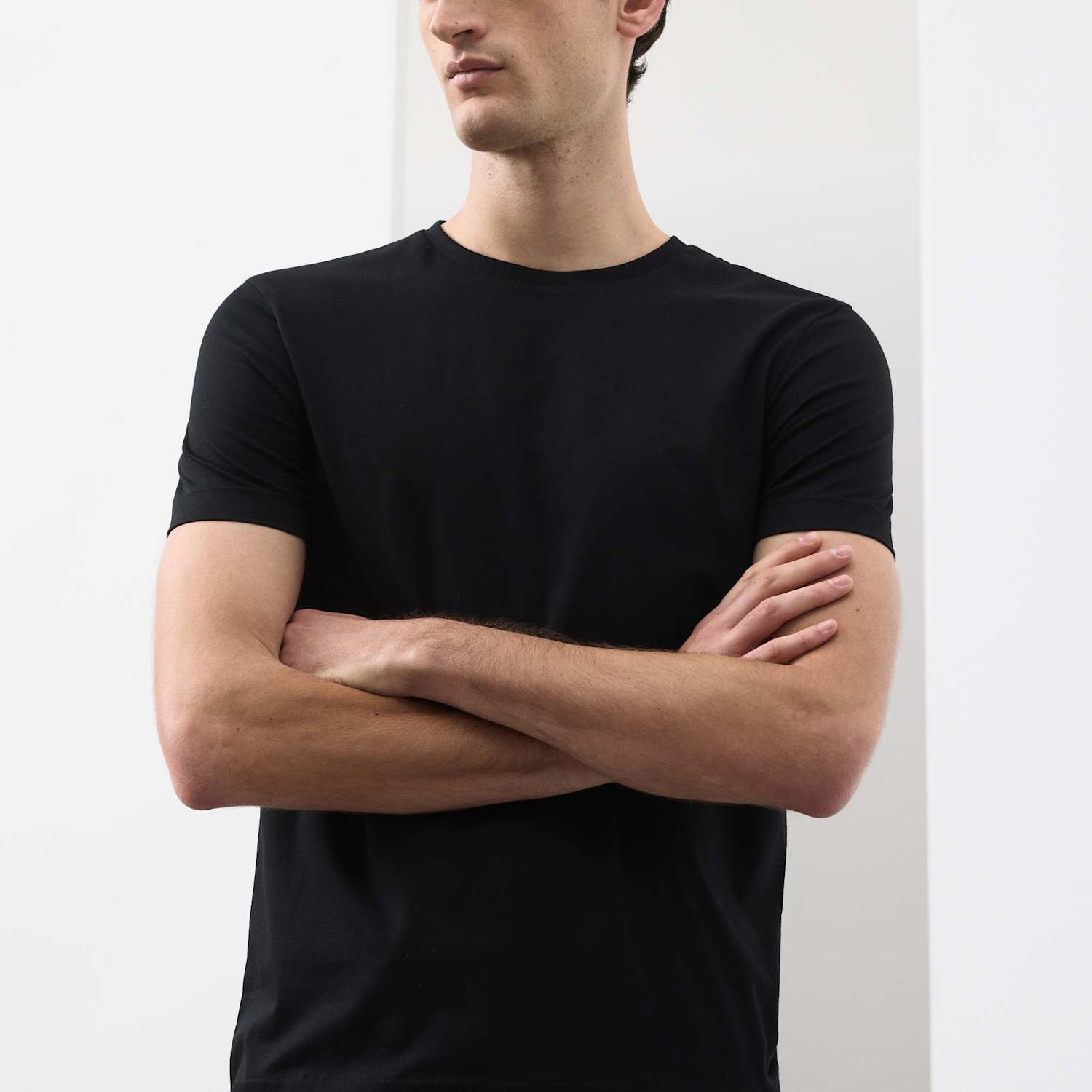Autograph Men's Pure Supima Cotton Slim Fit Crew Neck T Shirt - M - Black
