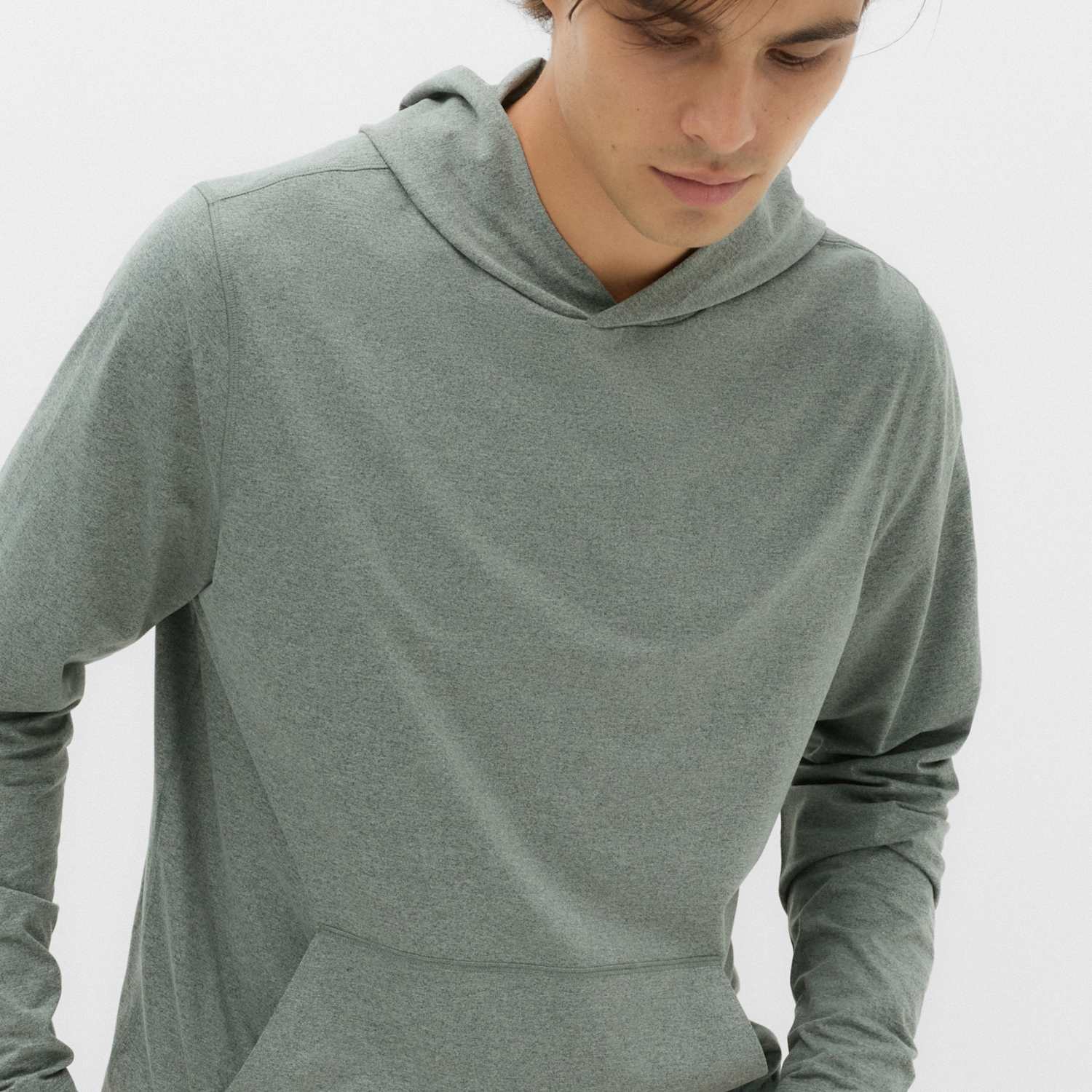 Goodmove Men's Super Soft Athleisure Overhead Hoodie - XL - Dark Sage