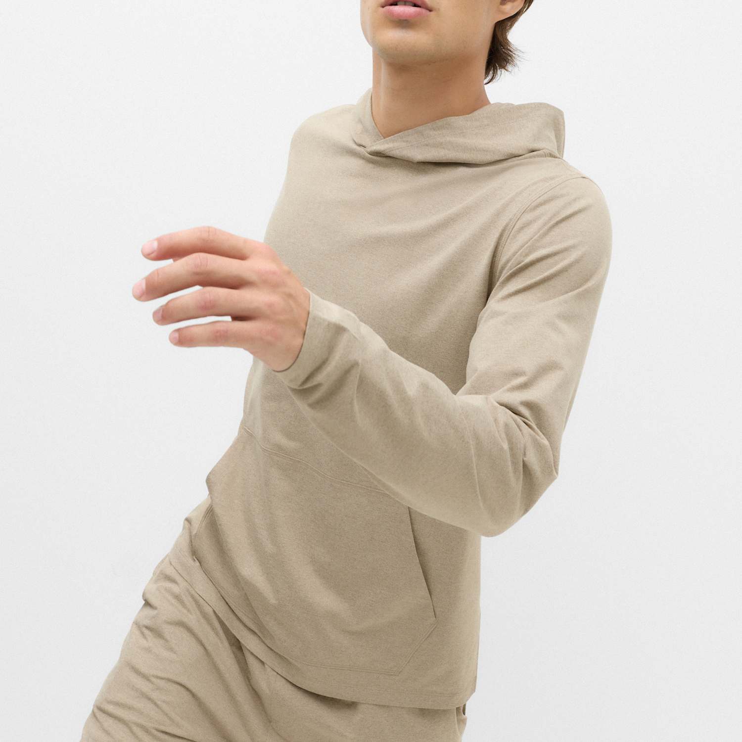 Goodmove Men's Super Soft Athleisure Overhead Hoodie - M - Mocha