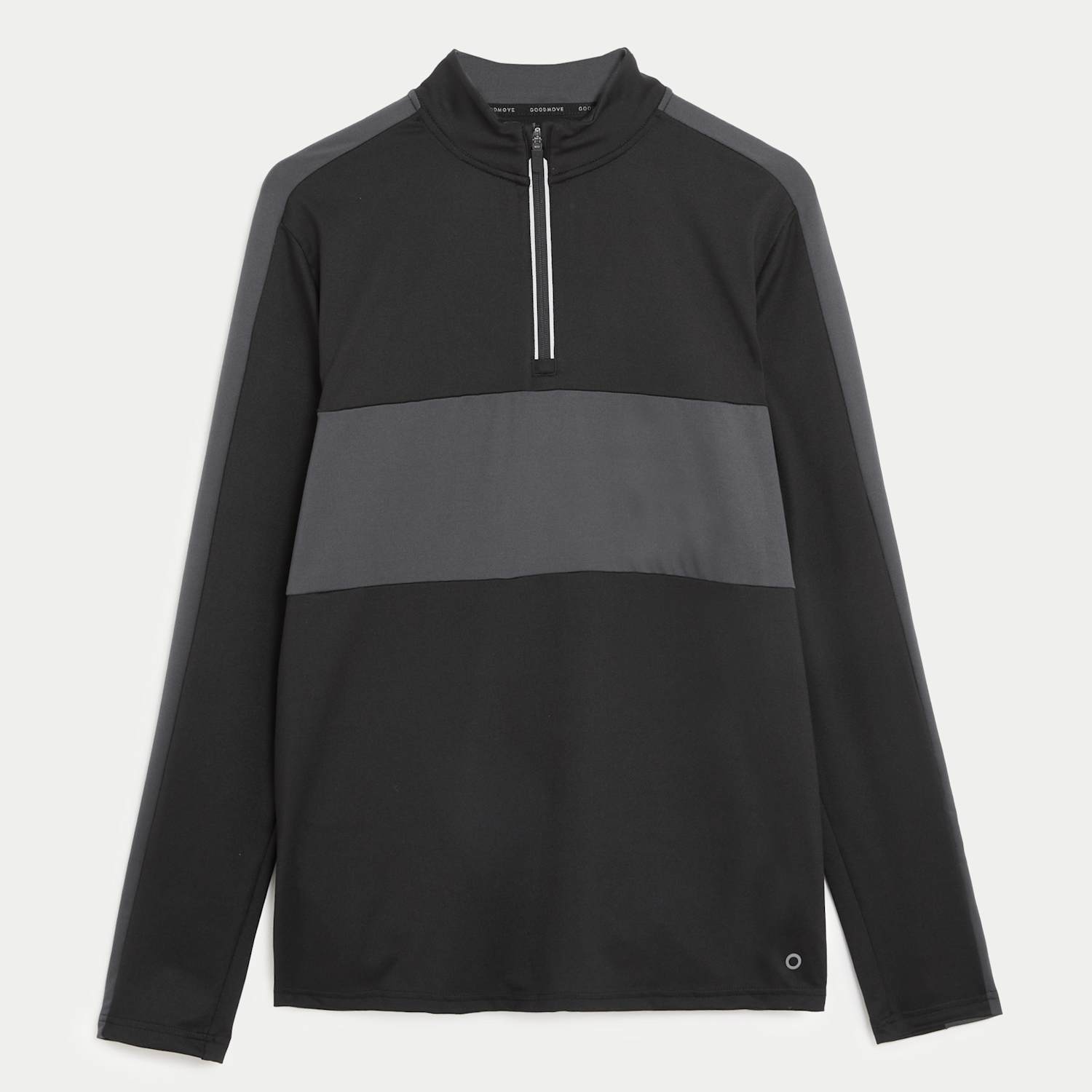 Goodmove Men's Colour Block Half Zip Top - 3XL - Black Mix