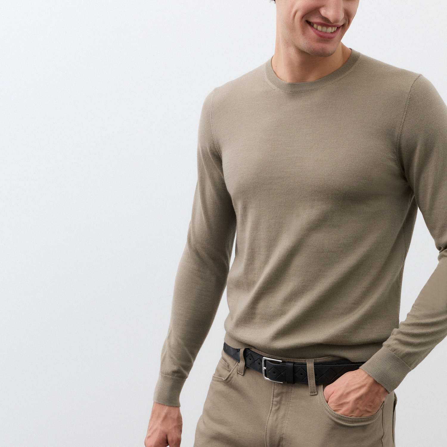 Autograph Men's Pure Extra Fine Merino Wool Crew Neck Jumper - 2XL - Sable