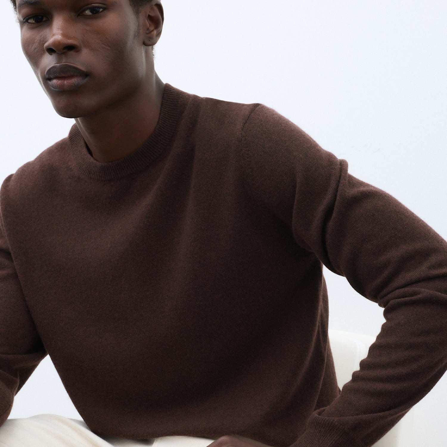 Autograph Men's Pure Cashmere Crew Neck Jumper - XL - Teak