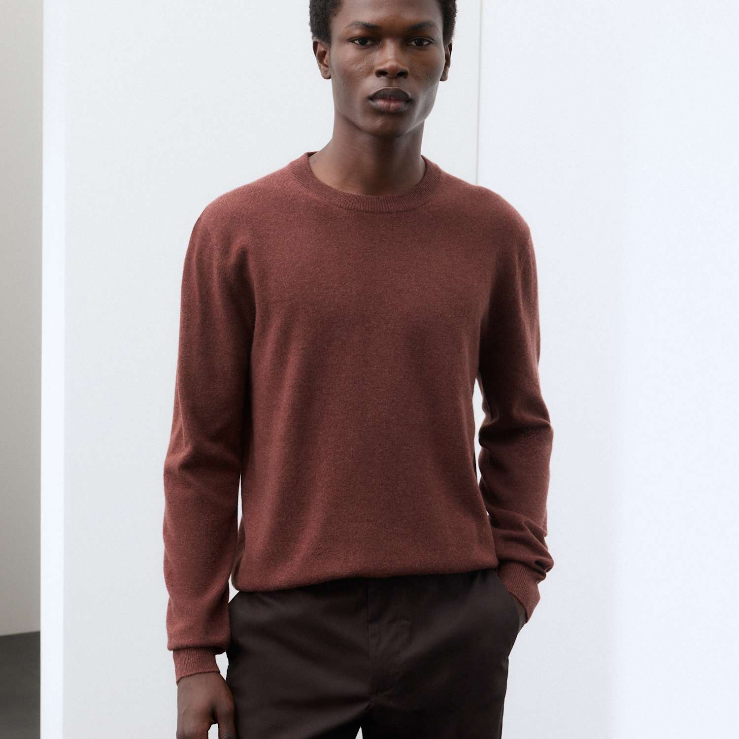 Autograph Men's Pure Cashmere Crew Neck Jumper - M - Chestnut