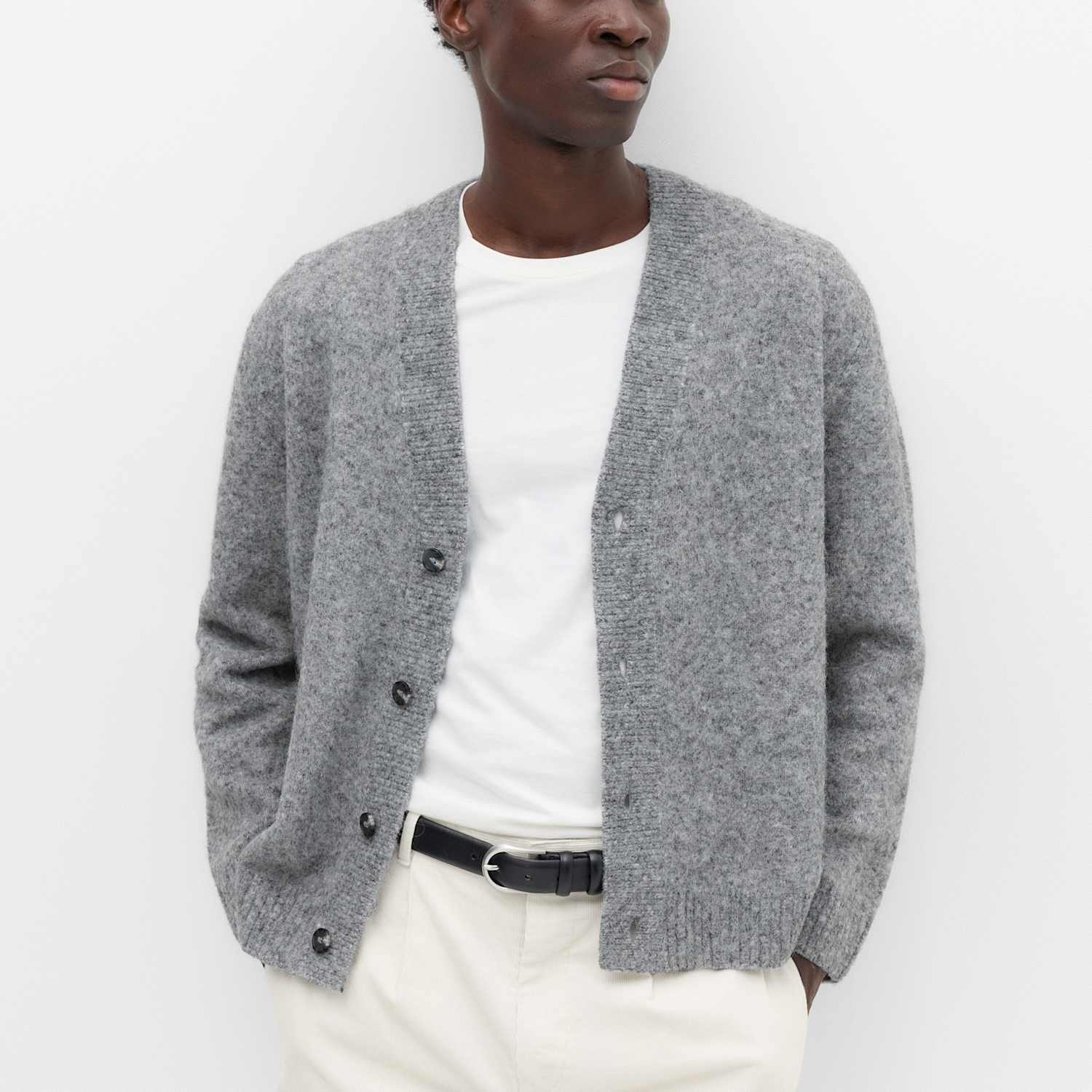 M&S Men's Lofty Knitted Cardigan - S - Grey