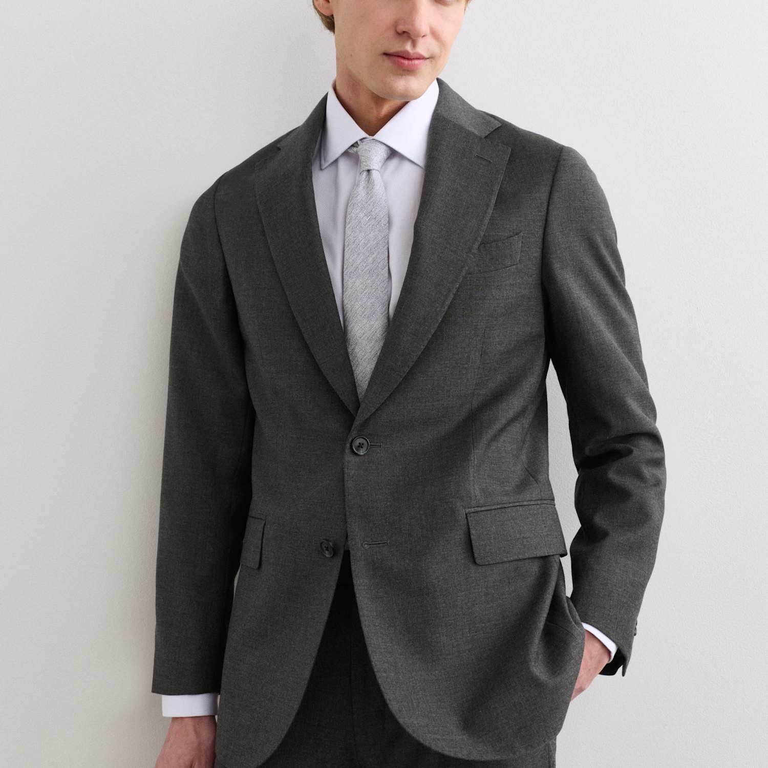 Jaeger Men's Tailored Fit Pure Wool Suit Jacket - 38 - Charcoal - By M&S