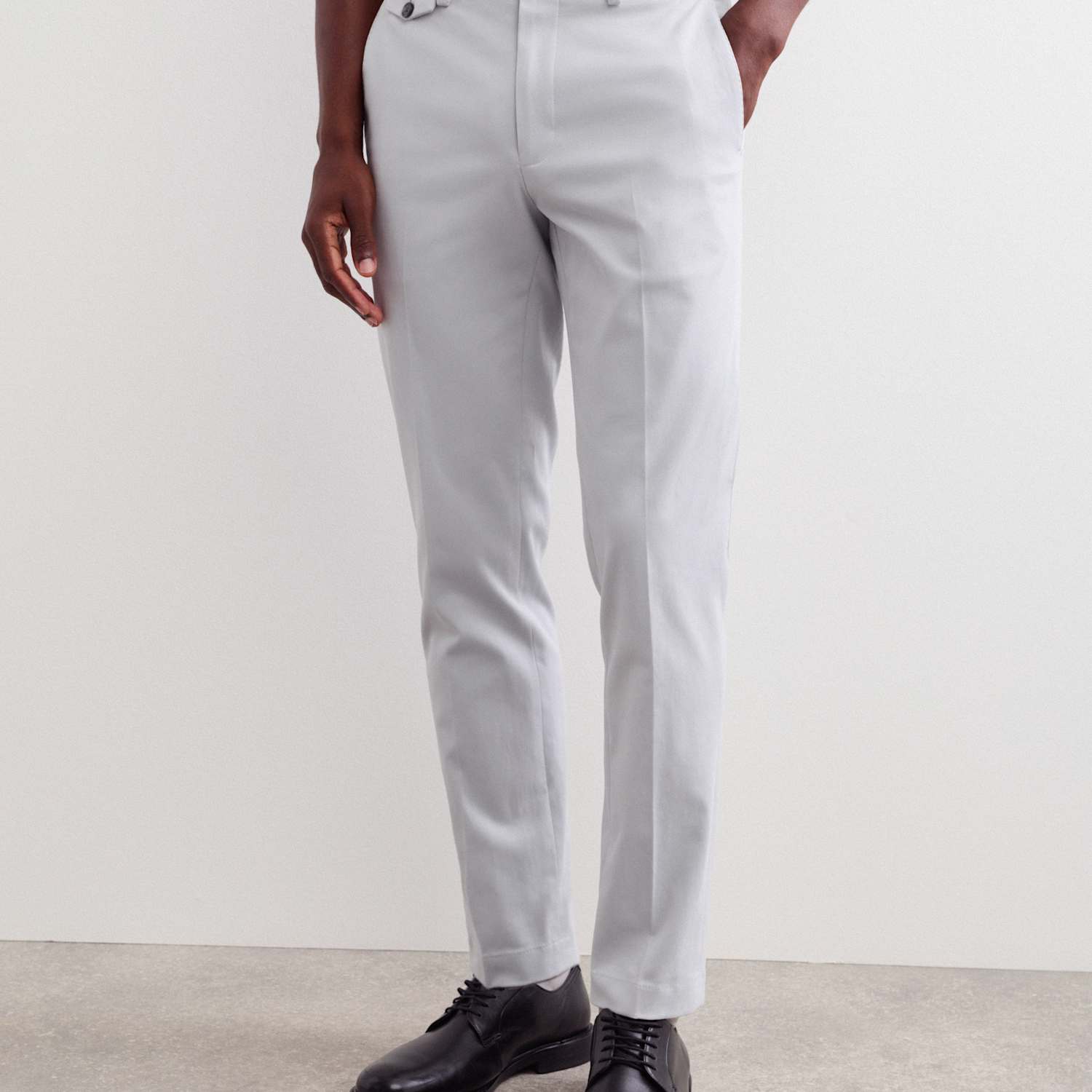 Jaeger Men's Slim Fit Italian Cotton Chinos - 42 - Grey - By M&S