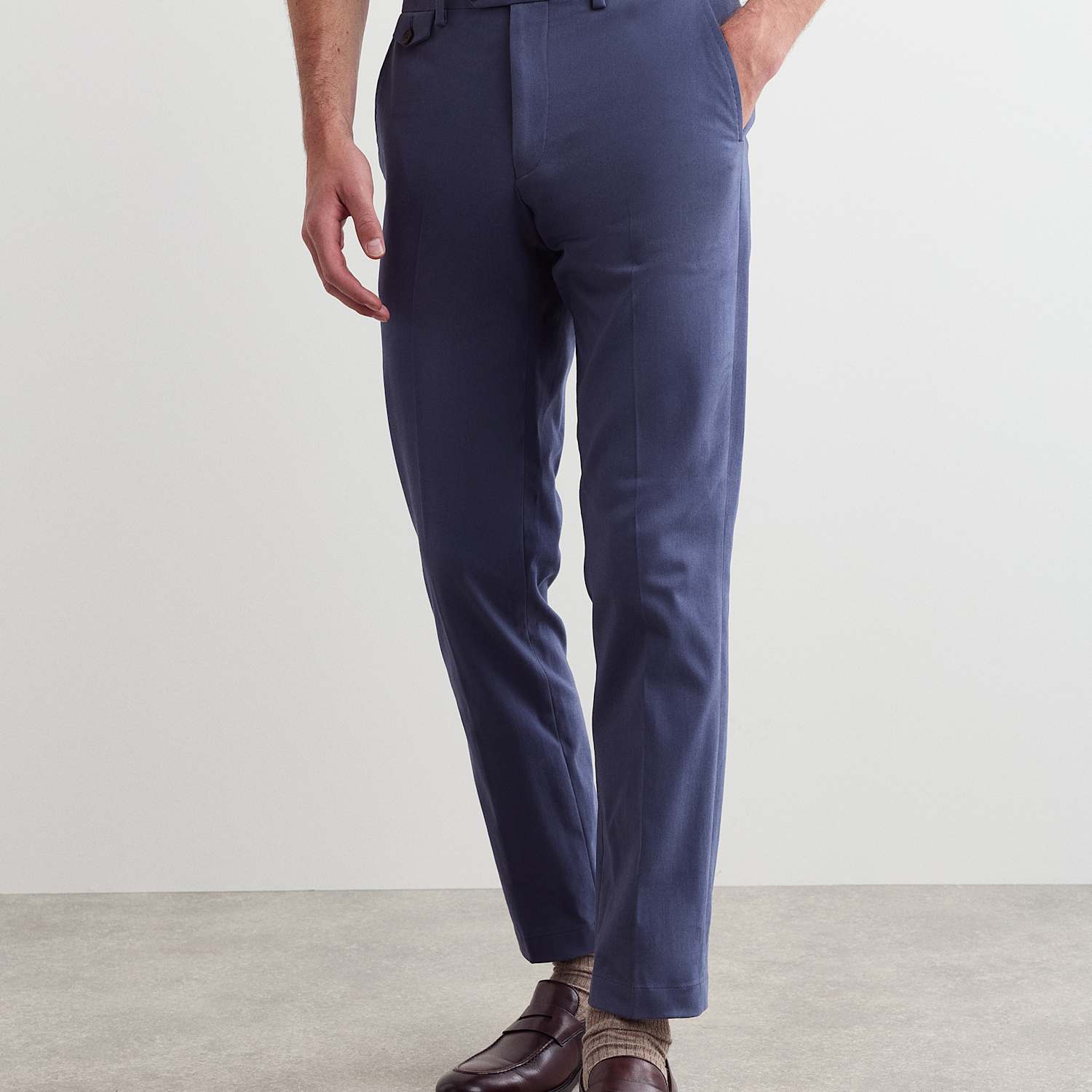 Jaeger Men's Tailored Fit Italian Cotton Chinos - 36 - Dark Blue - By M&S