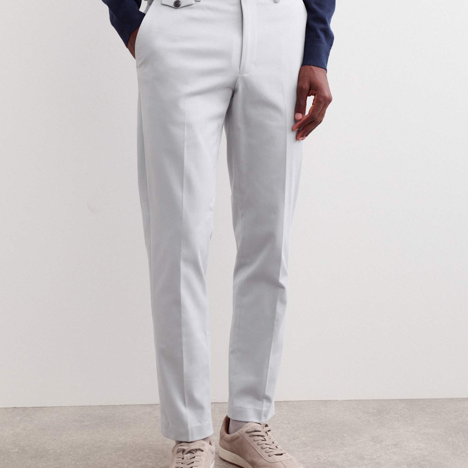Jaeger Men's Tailored Fit Italian Cotton Chinos - 42 - Grey - By M&S