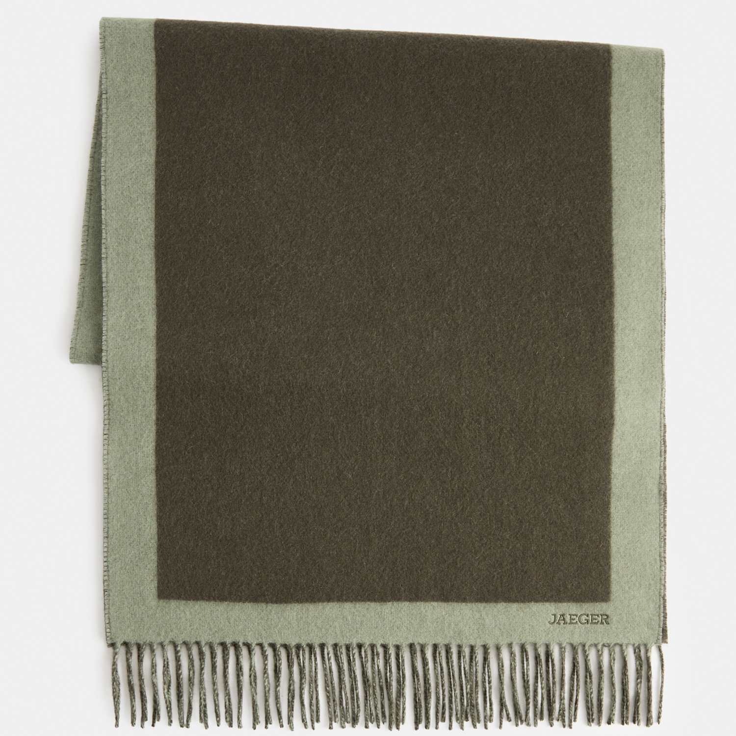 Jaeger Men's Pure Cashmere Bordered Scarf - Brown Mix - By M&S