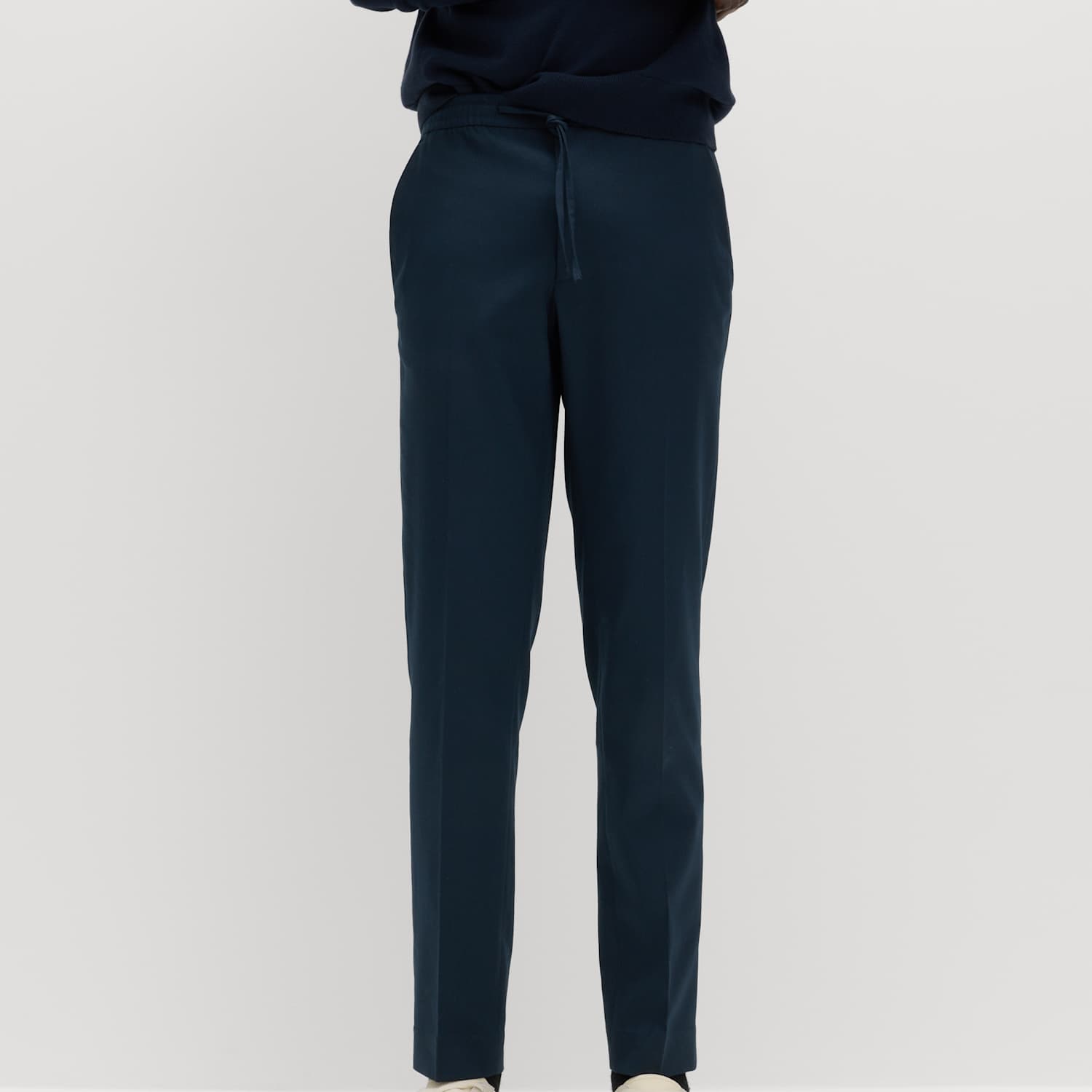 M&S Men's Tapered Fit Elasticated Trousers - L - Navy