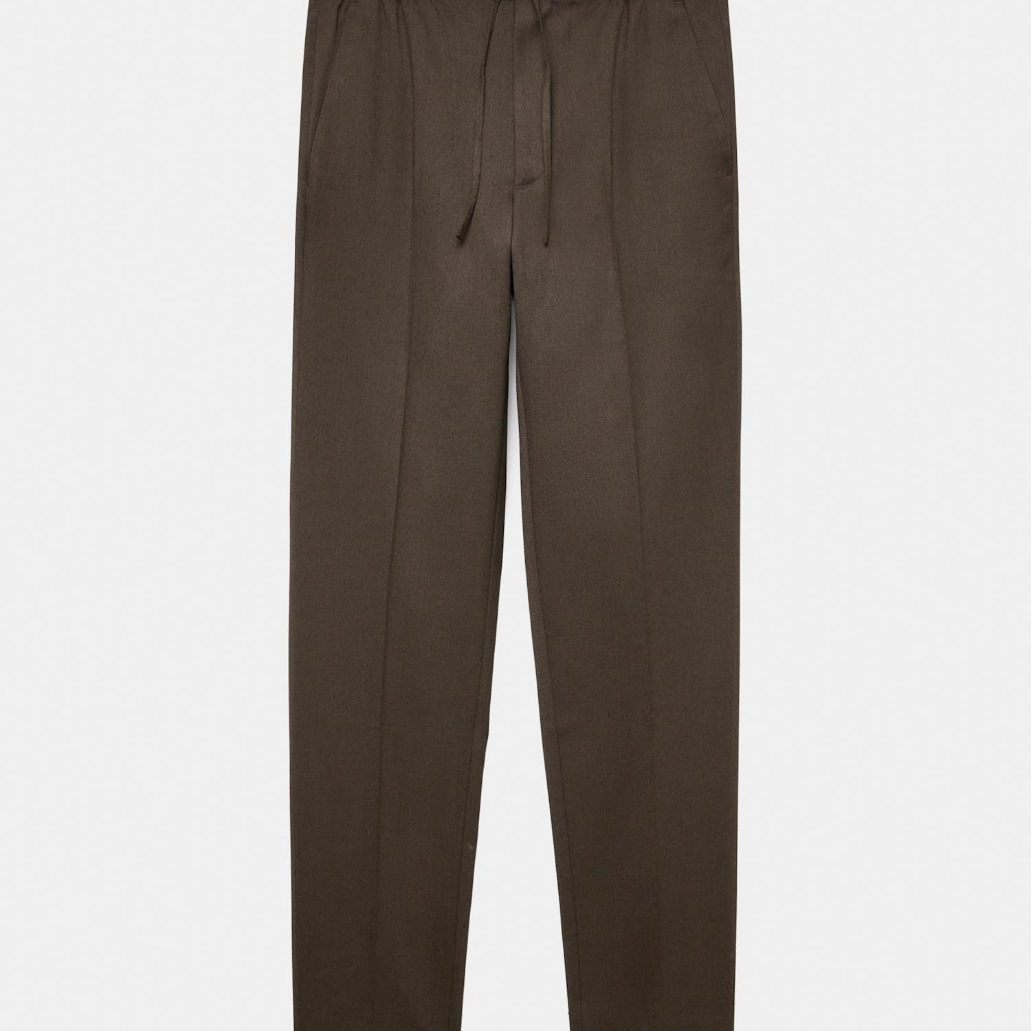 M&S Men's Tapered Fit Elasticated Trousers - M - Dark Chocolate