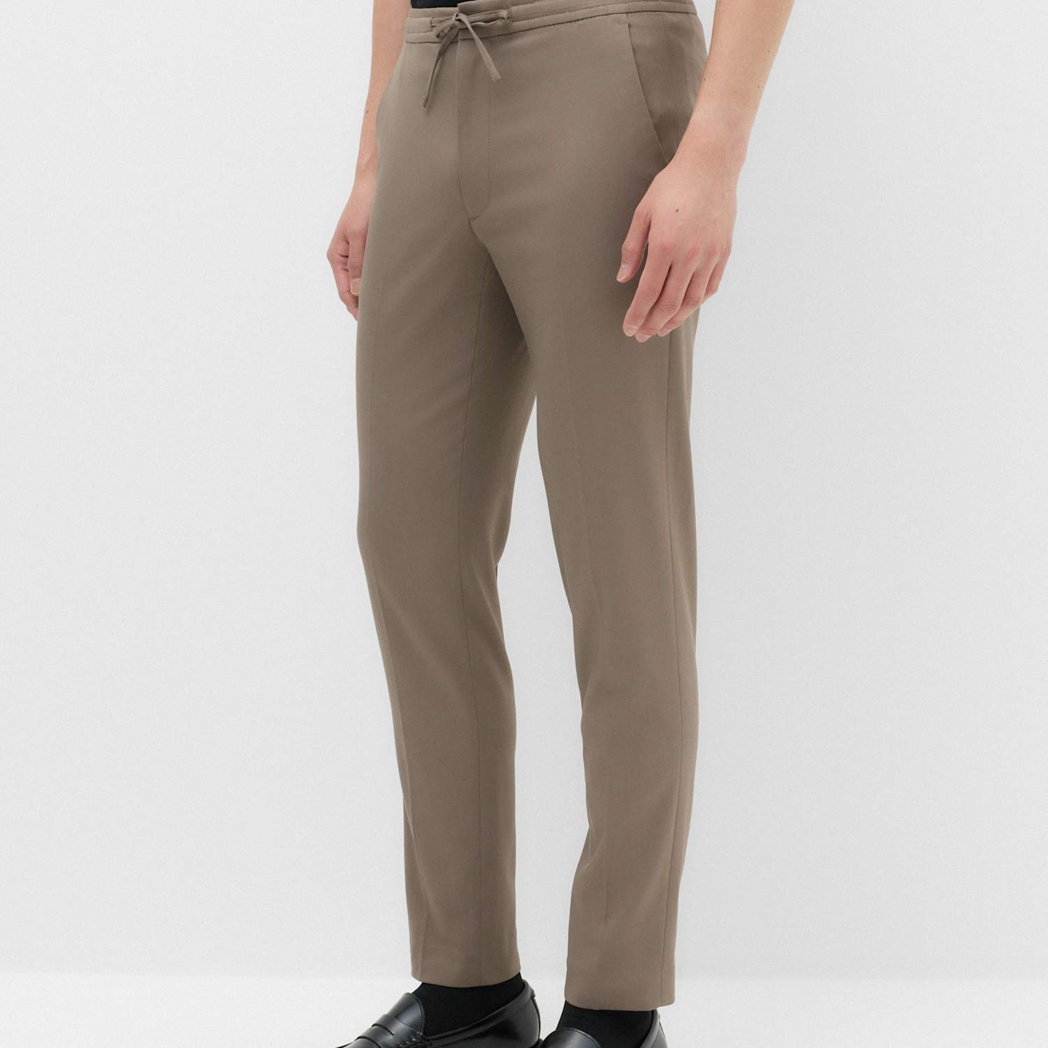 M&S Men's Tapered Fit Elasticated Trousers - 2XL - Mocha