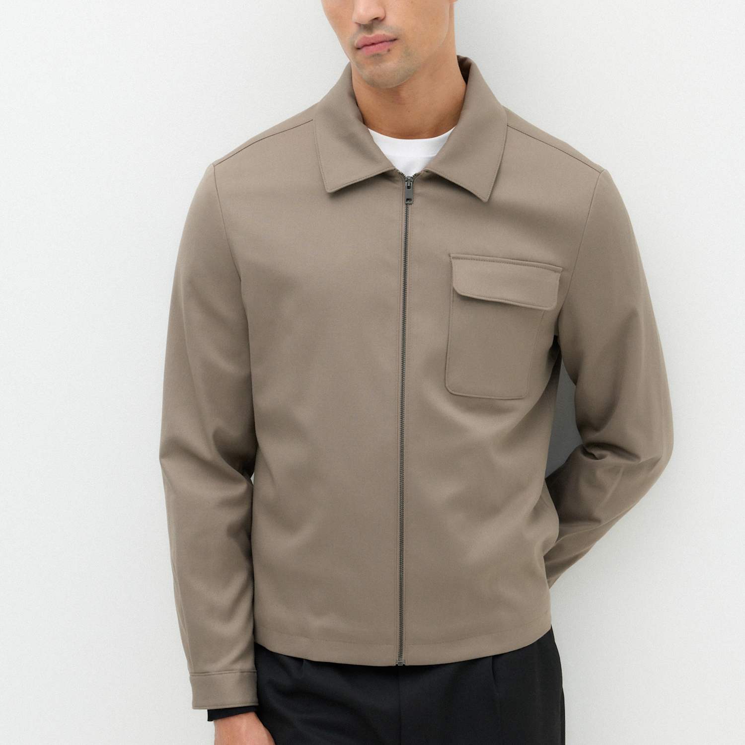 M&S Men's Harrington Overshirt Jacket - L - Mocha