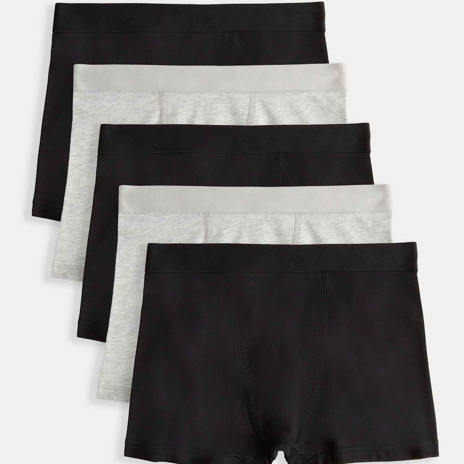 M&S Boys 5 Pack Cotton with Stretch Trunks (5-16 Yrs) - 13-14 Years - Grey Mix