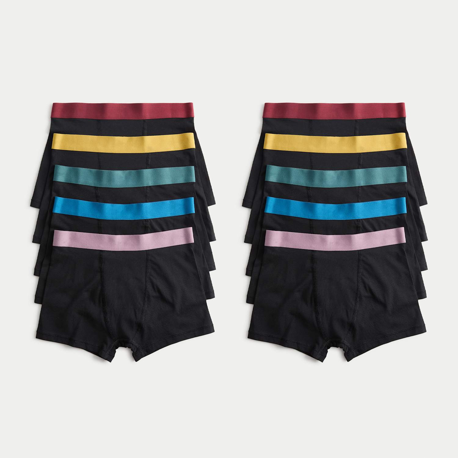M&S Boys 10 Pack Cotton with Stretch Bright Trunks (5-16 Yrs) - 11-12 Years - Black Mix