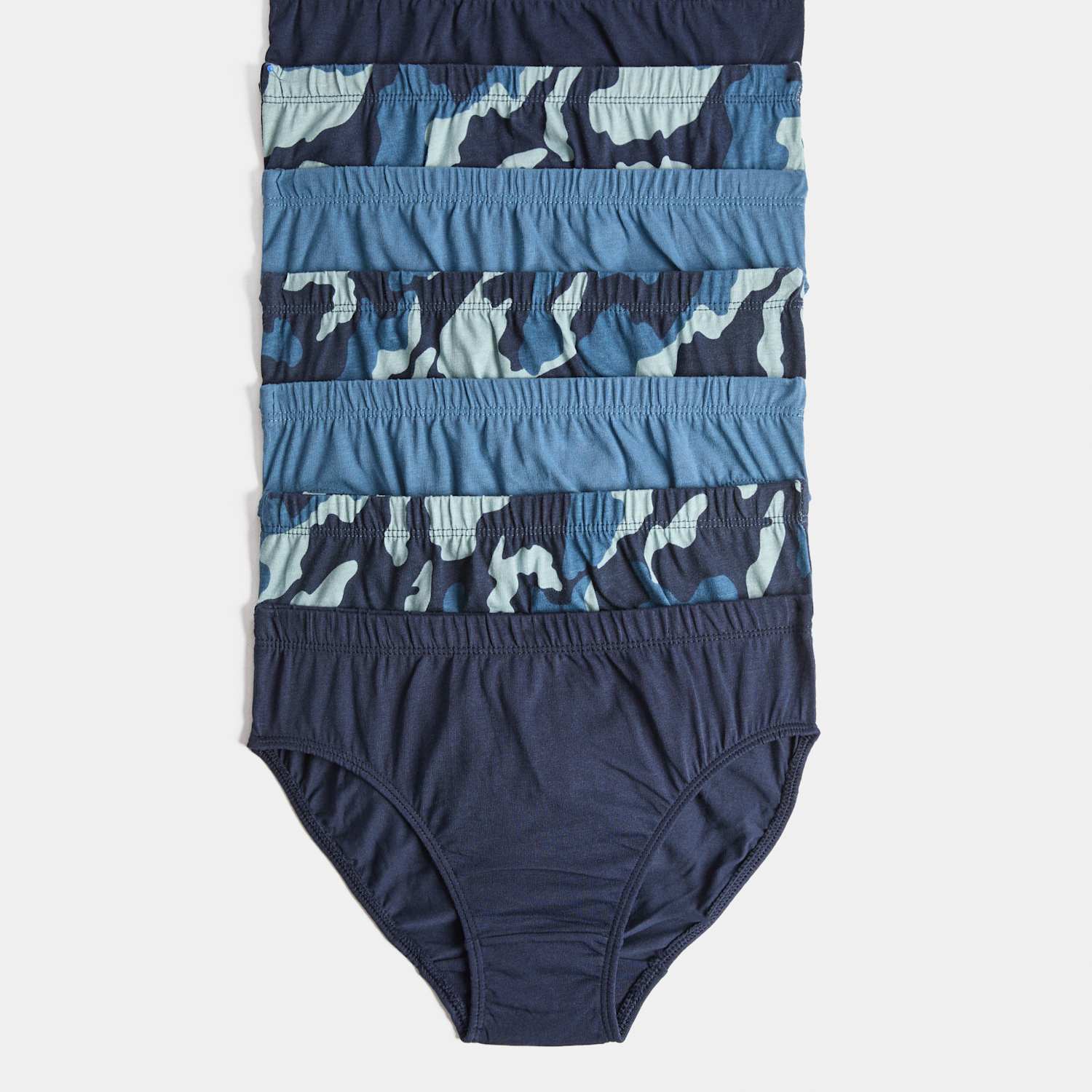 M&S Boys 7 Pack Pure Cotton Camo Briefs (18 Mths-16 Yrs) - 5-6 Years - Khaki Mix
