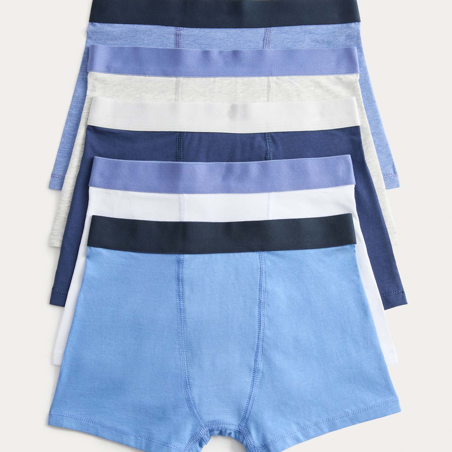 M&S Boys 5 Pack Cotton with Stretch Nautical Trunks (5-16 Yrs) - 5-6 Years - Blue Mix