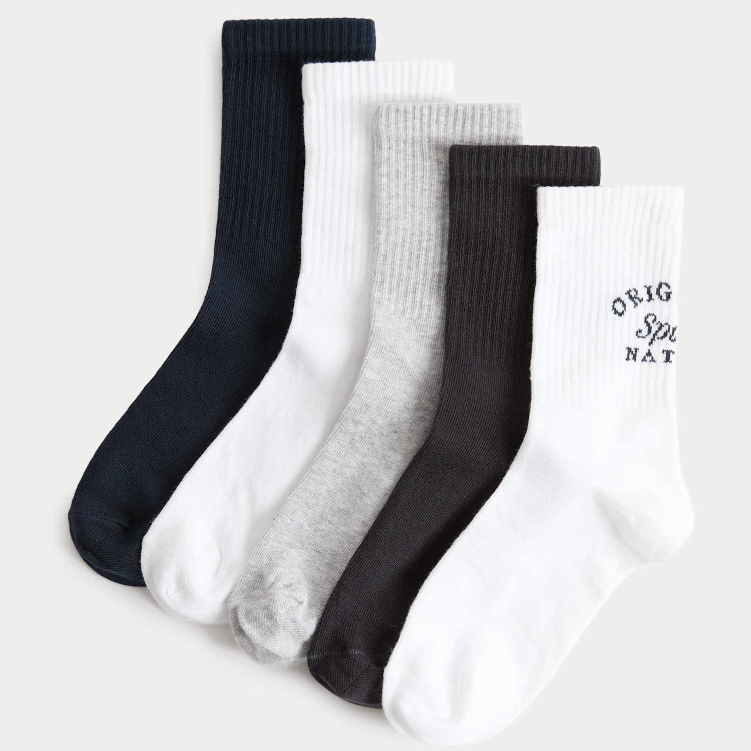 M&S Boys 5 Pack Sport Nation Sports Socks (6 Small - 7 Large) - 8½-12 - Cream Mix