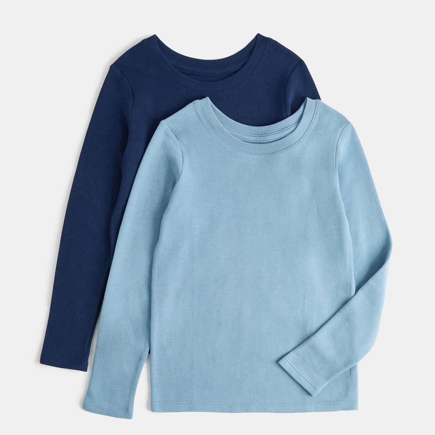 M&S Boys 2 Pack Heatgen Thermal Tops (2-14 Yrs) - 7-8 Years - Navy Mix